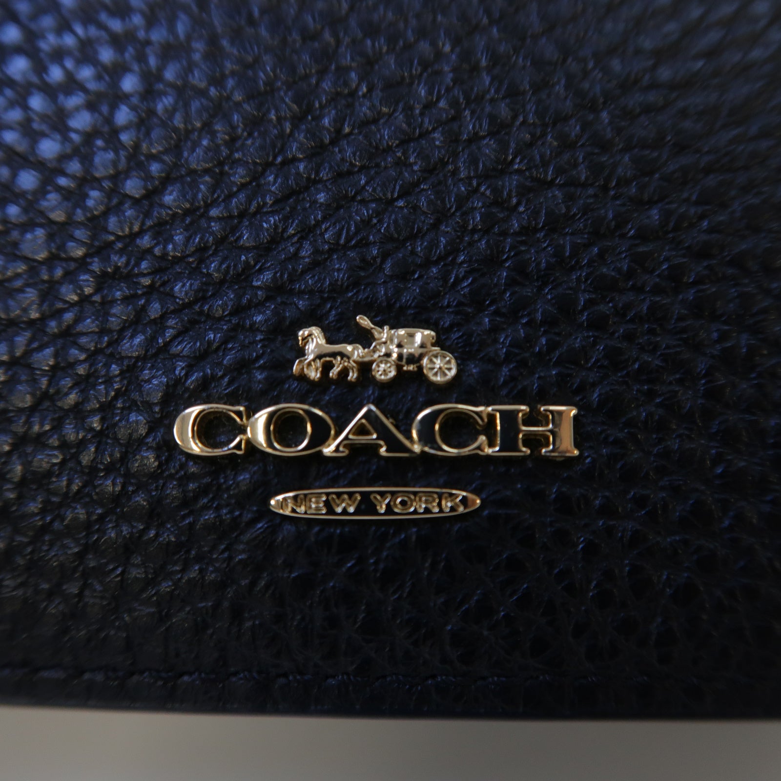 COACH 牛皮皮革Wallet金扣錢包黑色