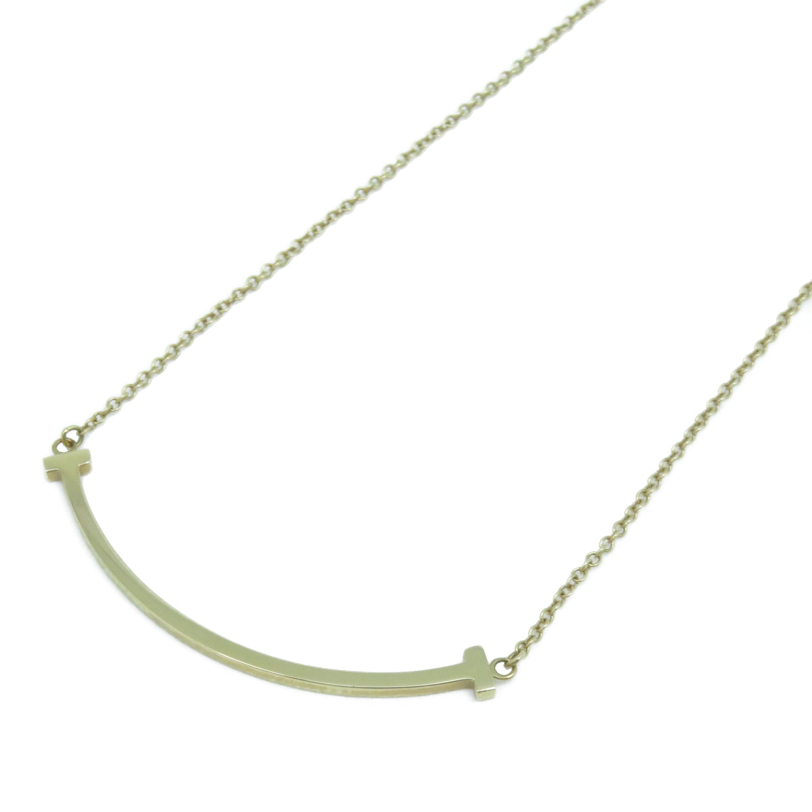 TIFFANY＆CO 18K玫瑰金Small T Smile Pendant金扣項鍊