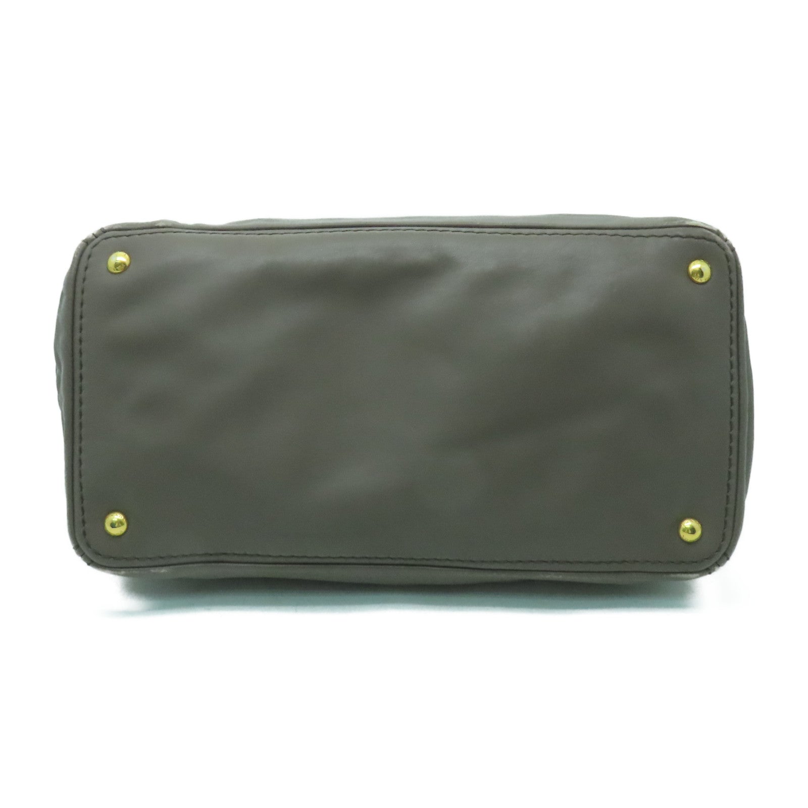 PRADA 牛皮皮革2 Way Shoulder金扣手挽肩背兩用袋灰色