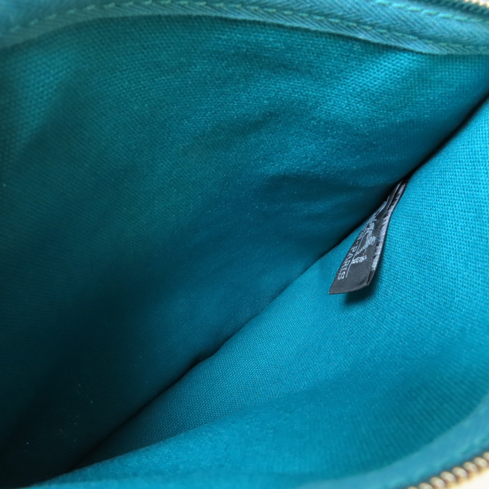 HERMES 帆布Sac Baga銀扣肩背袋綠色