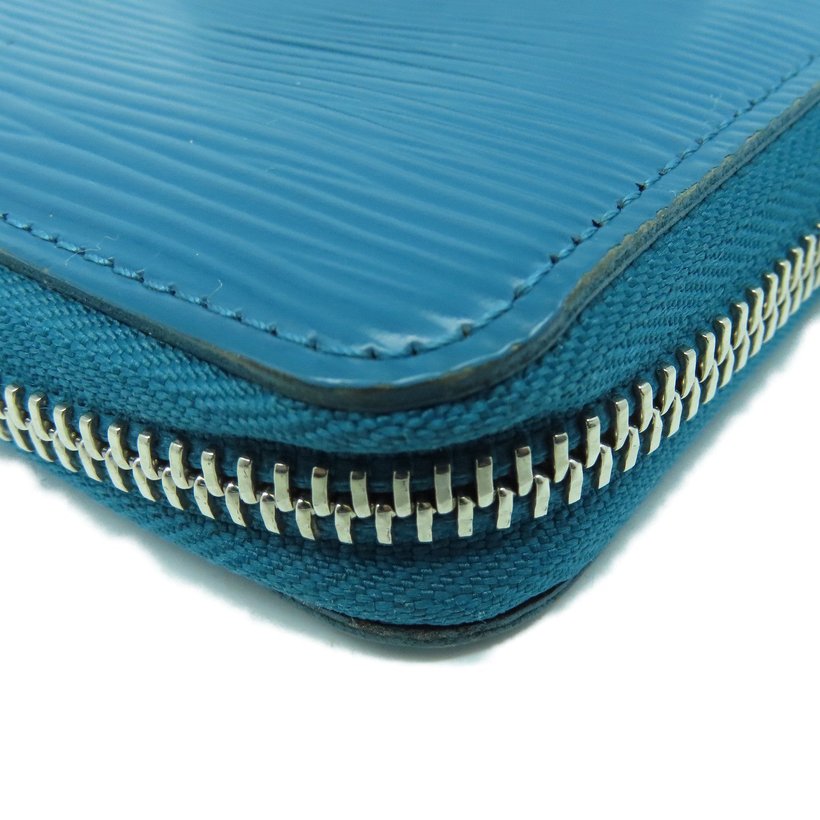 LOUIS VUITTON Epi Zipper Wallet银扣长钱包蓝色
