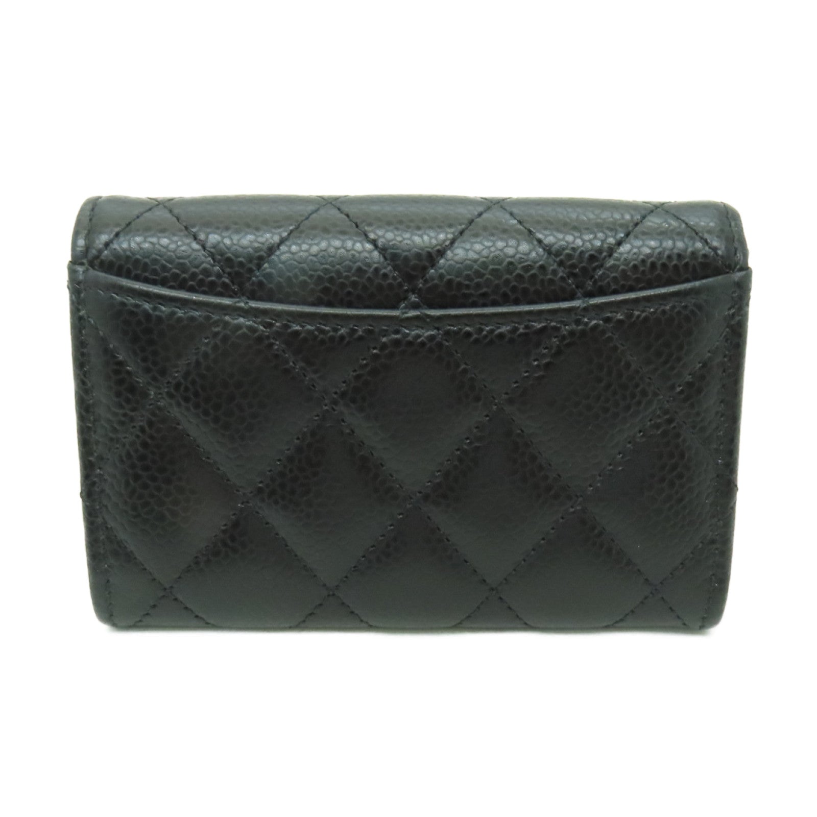 CHANEL 菱格牛皮皮革Card Case金扣卡片套黒色