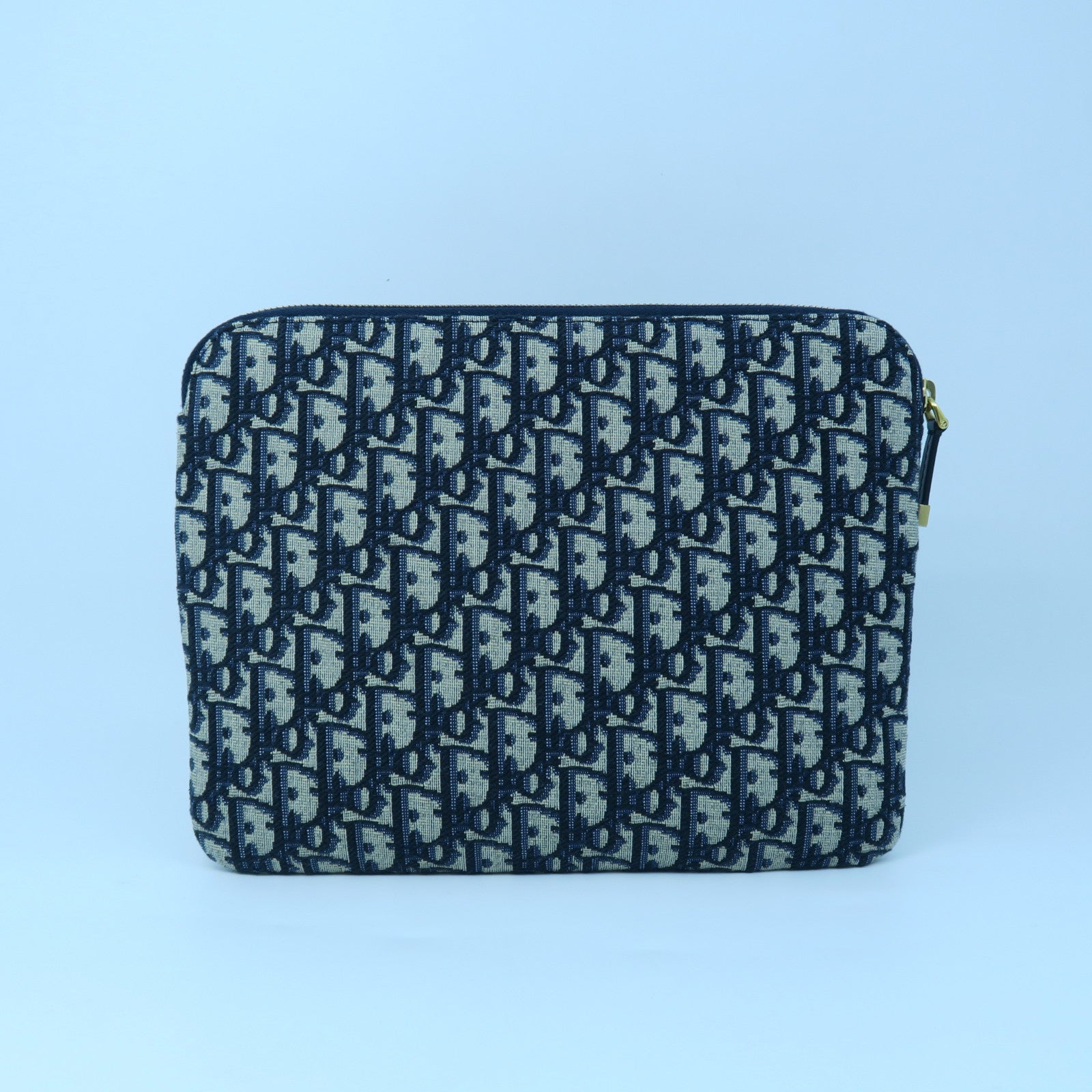 Dior Canvas Travel Kit Silver Buckle Clutch Dark Blue