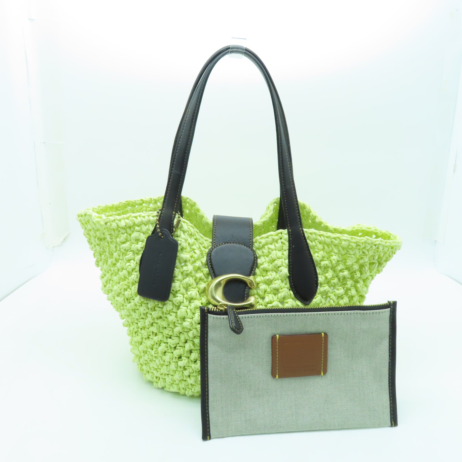 COACH 【激減優惠】Handbag金扣手挽袋綠色