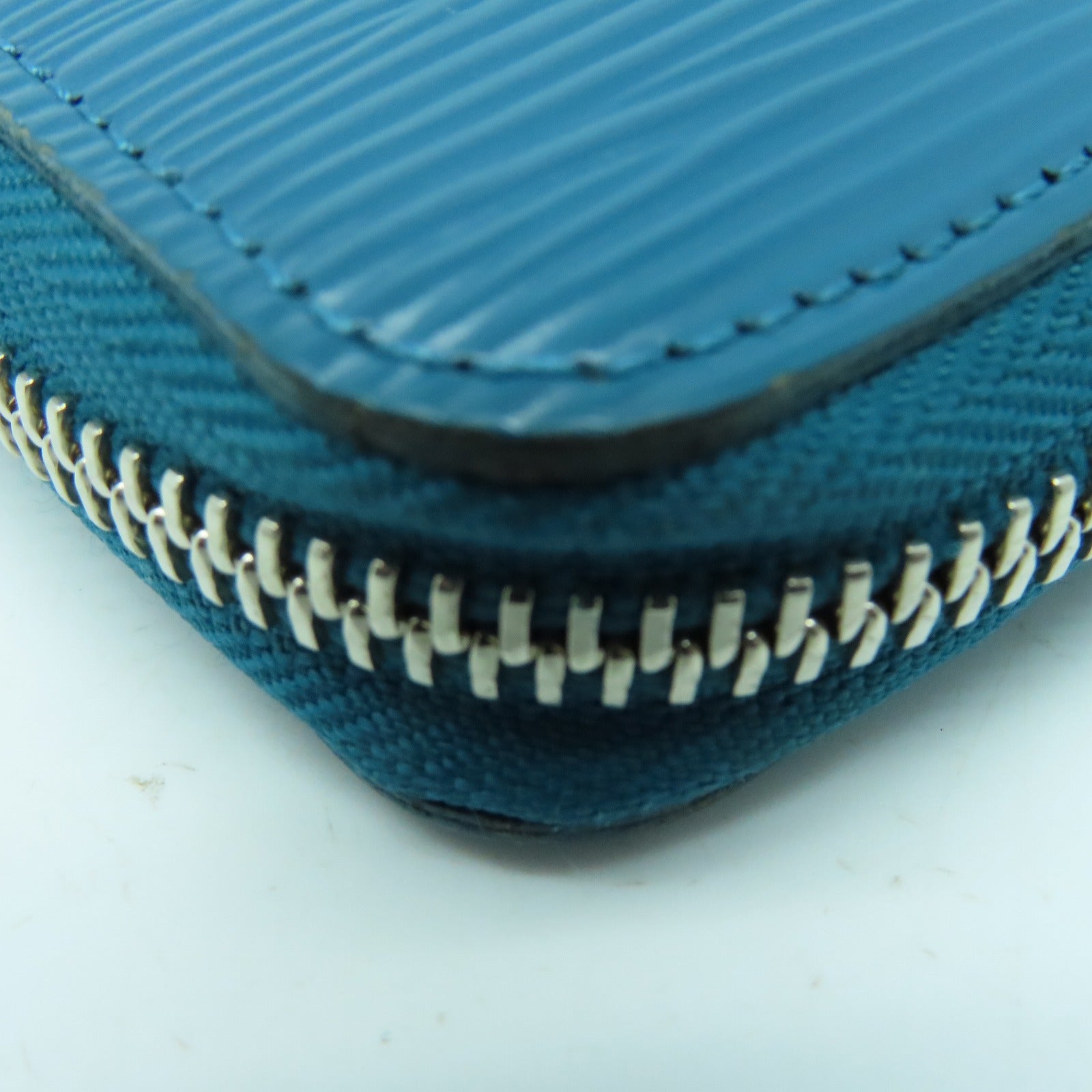 LOUIS VUITTON Epi Zipper Wallet银扣长钱包蓝色