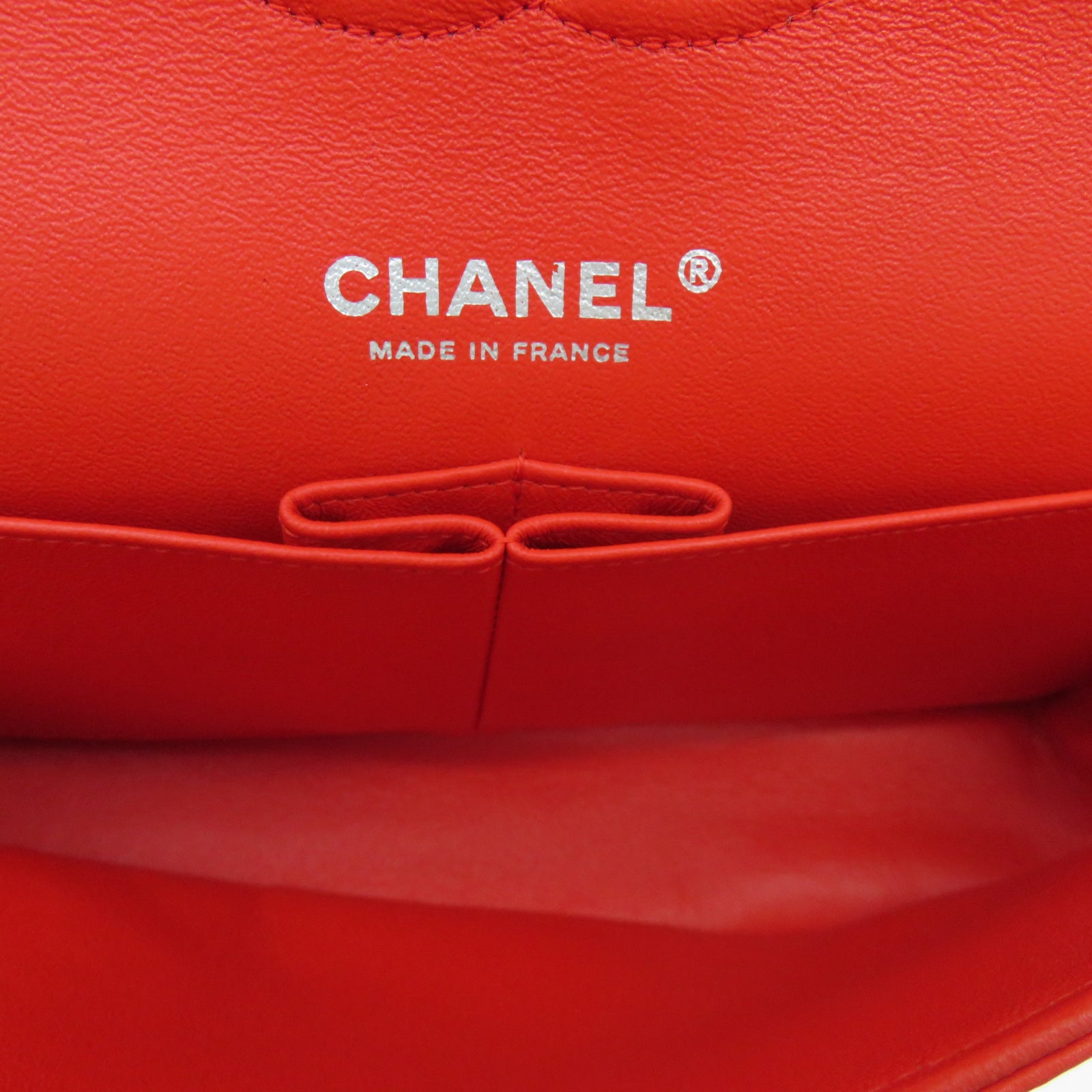 CHANEL [Sharp Discount] Patent Leather Chain Shoulder Silver Buckle Chain Belt Shoulder Bag Orange