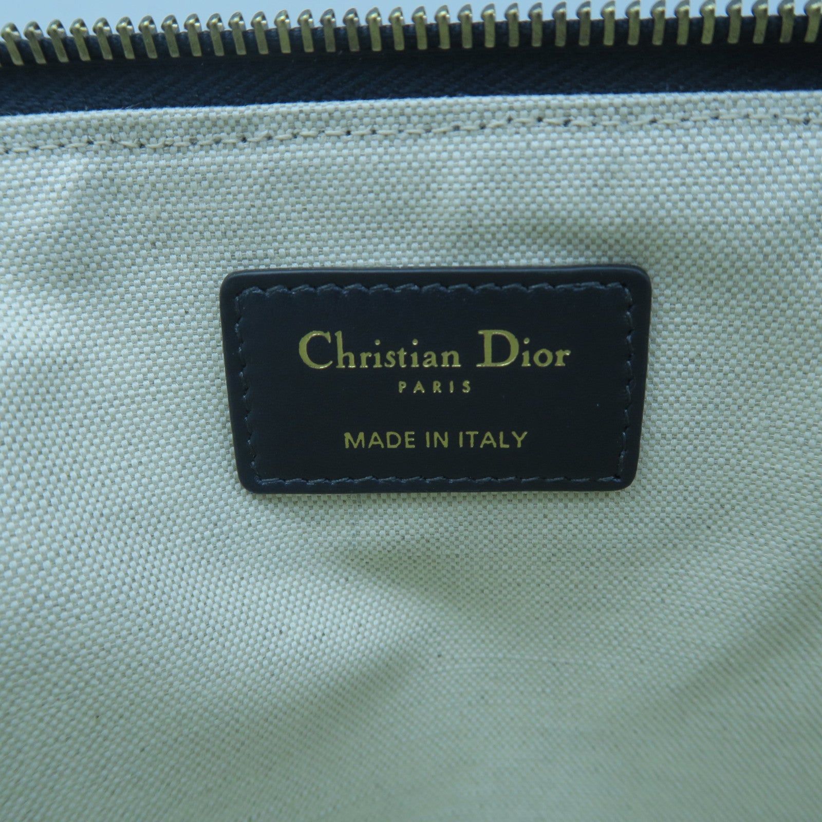Dior Canvas Travel Kit Silver Buckle Clutch Dark Blue
