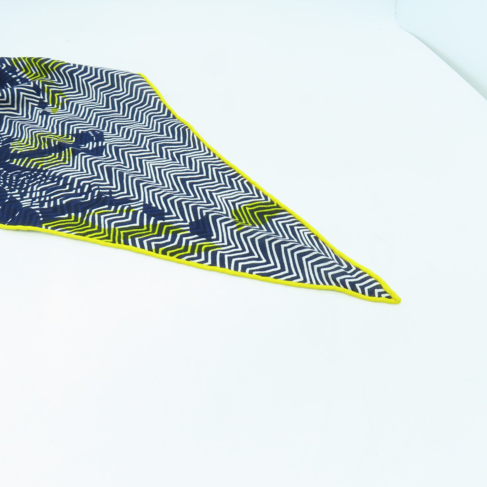 HERMES 【激減優惠】羊絨/絲質Scarf圍巾藍色/黃色