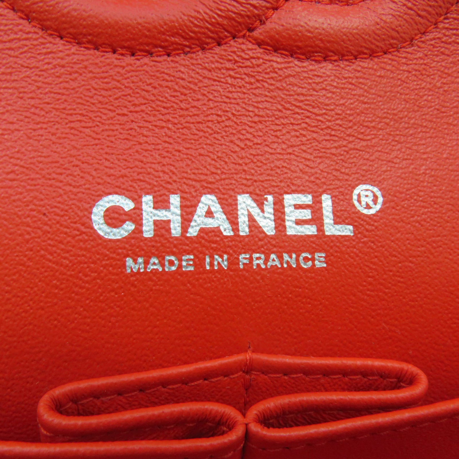 CHANEL [Sharp Discount] Patent Leather Chain Shoulder Silver Buckle Chain Belt Shoulder Bag Orange