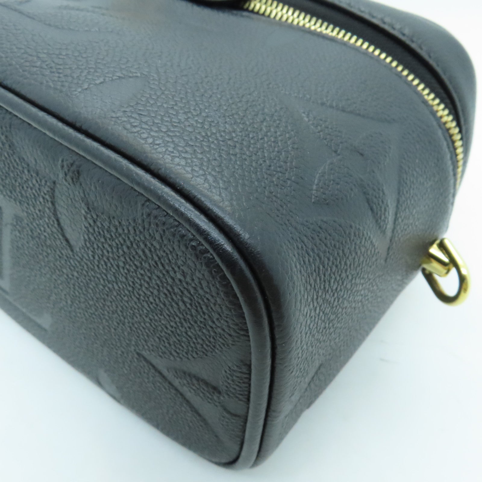 LOUIS VUITTON Monogram Empreinte Vanity PM金扣手挽肩背两用袋黑色