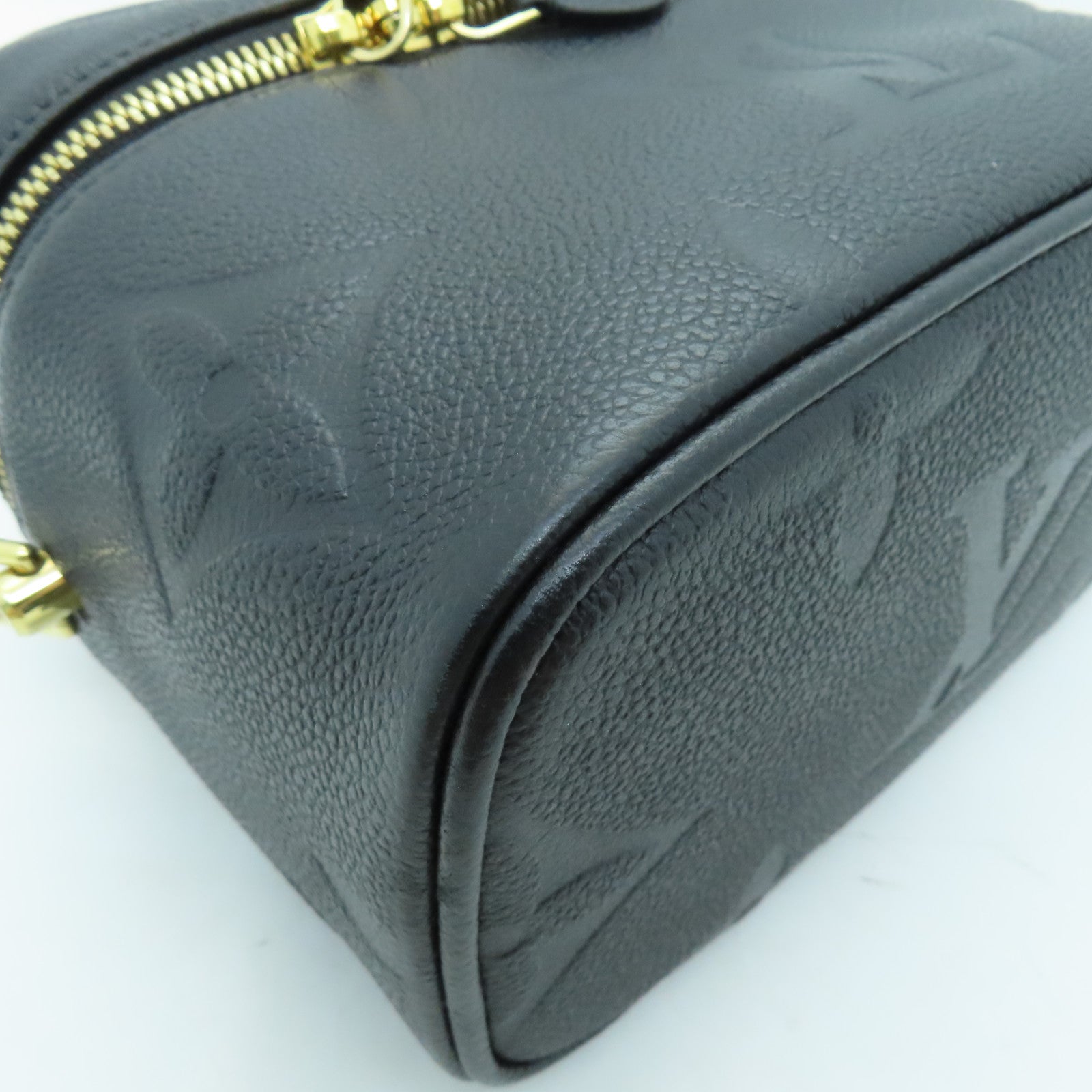LOUIS VUITTON Monogram Empreinte Vanity PM金扣手挽肩背两用袋黑色