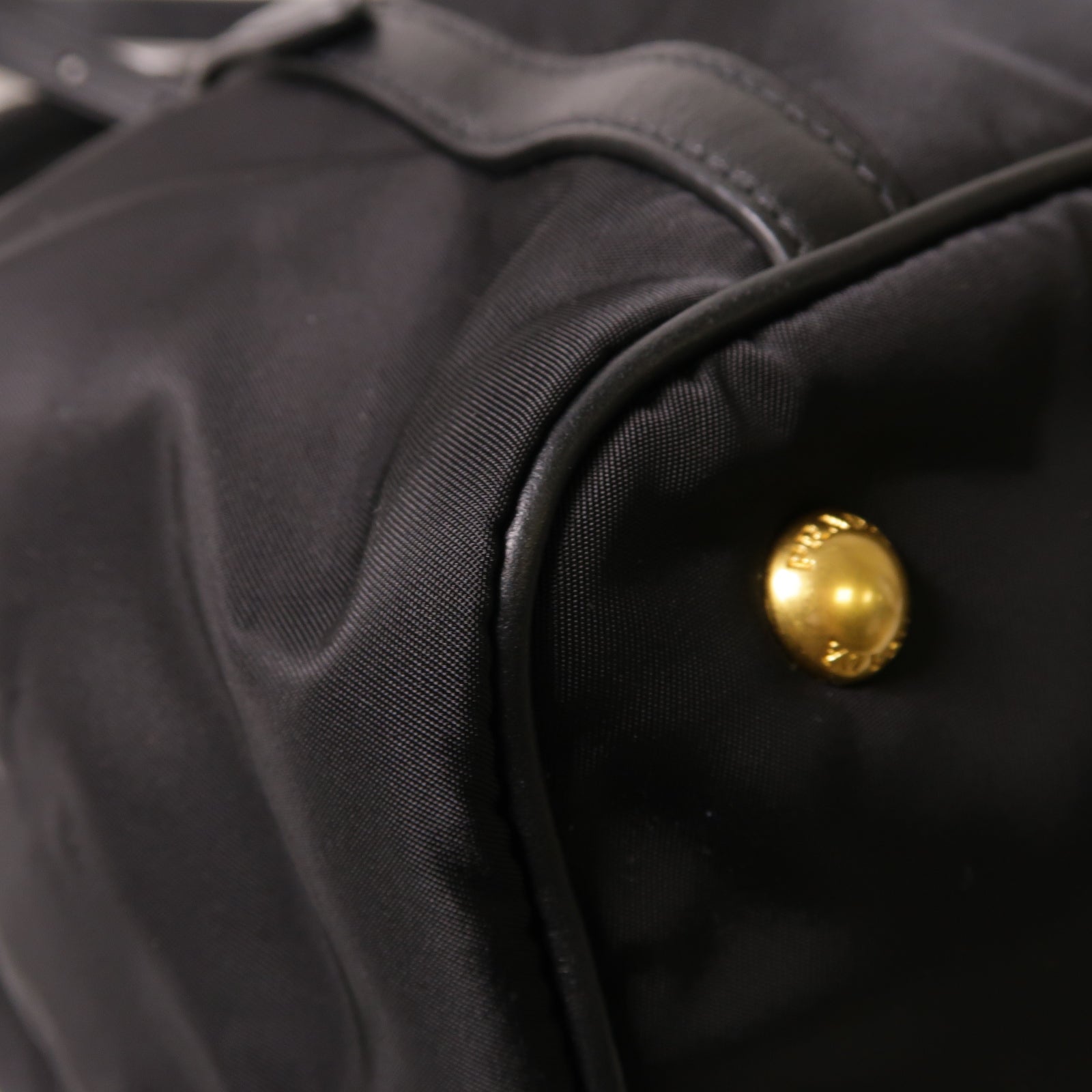 PRADA 尼龍/皮革2 Way Shoulder金扣手挽肩背兩用袋黑色