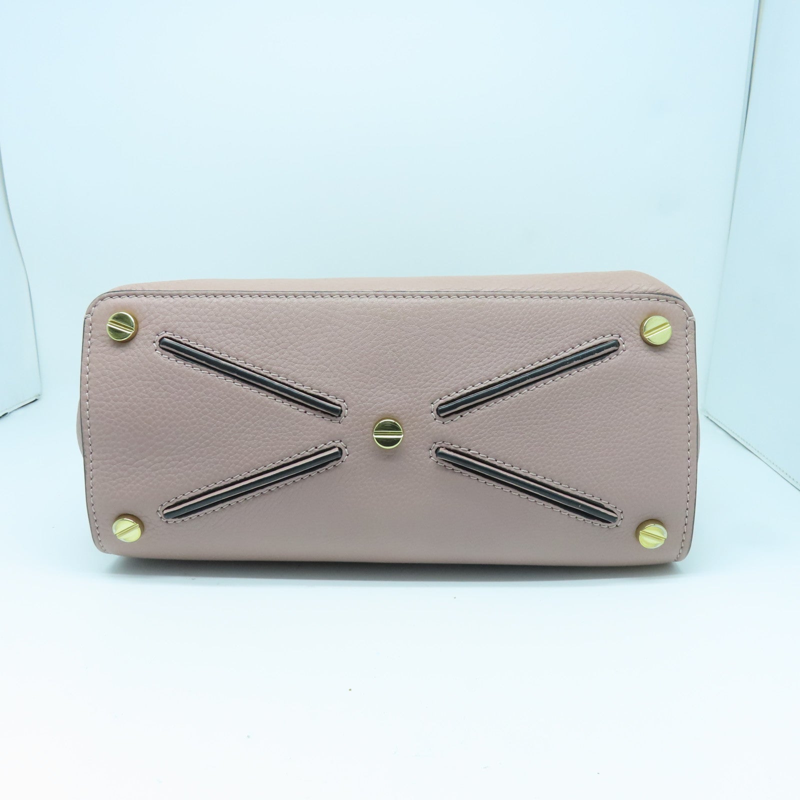 Valentino 牛皮皮革2 Way Shoulder金扣手挽肩背兩用袋粉紅色