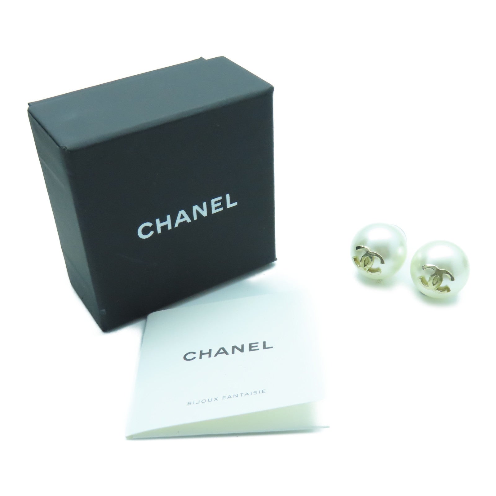 CHANEL PVC Earrings耳环白色金色