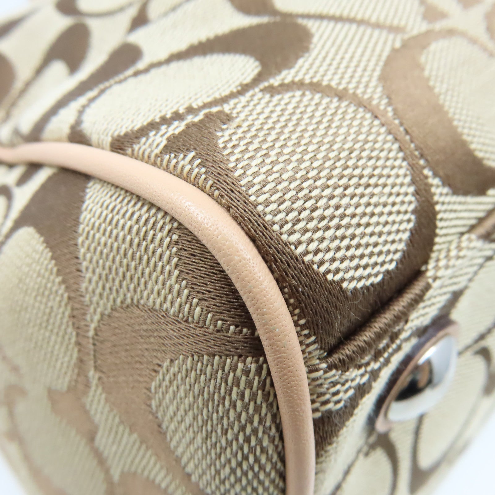 COACH 帆布2Way Shoulder Bag手挽肩背兩用袋啡色/杏色