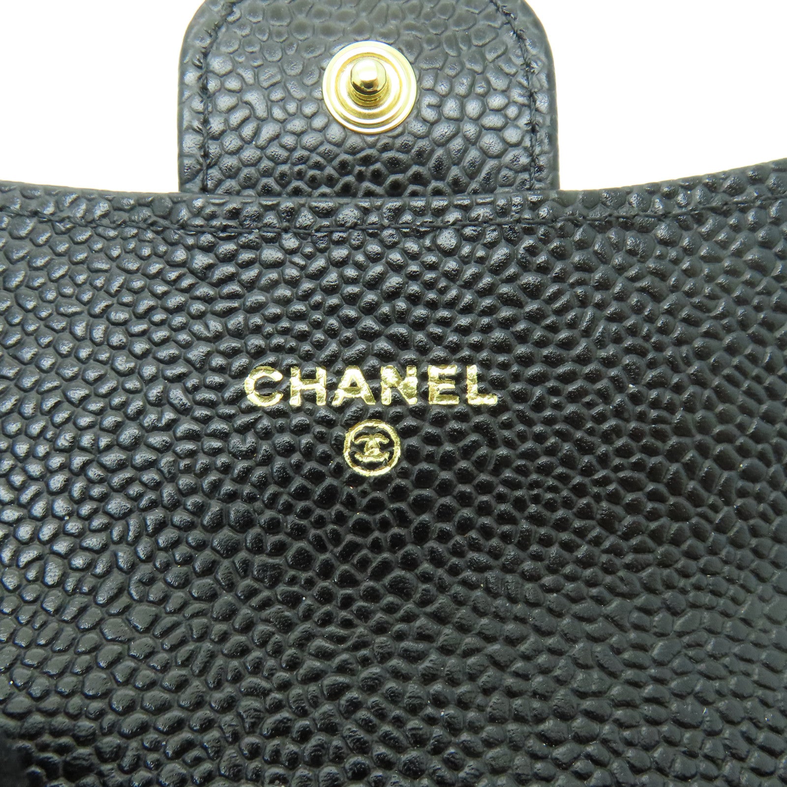 CHANEL 菱格牛皮皮革Card Case金扣卡片套黒色