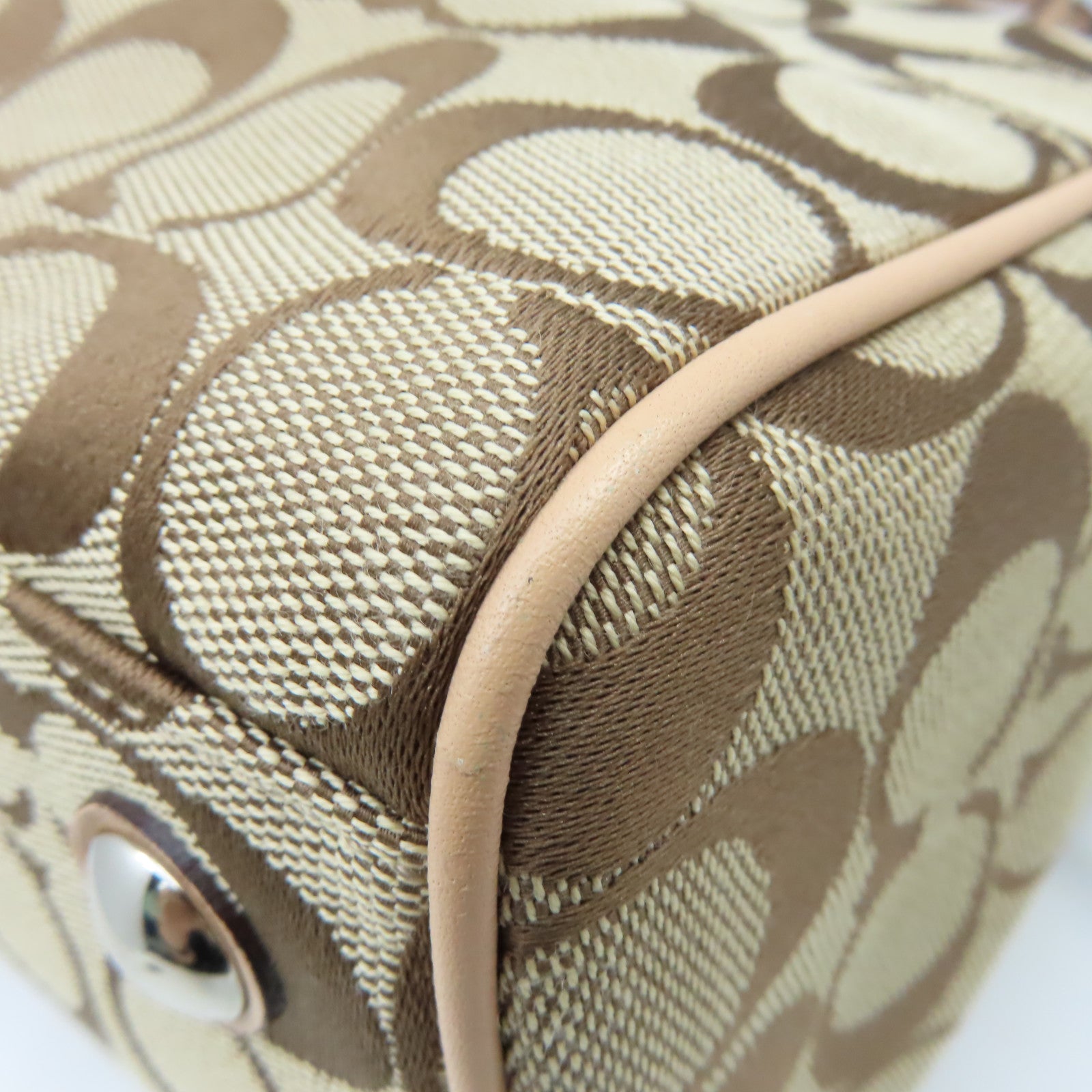 COACH 帆布2Way Shoulder Bag手挽肩背兩用袋啡色/杏色