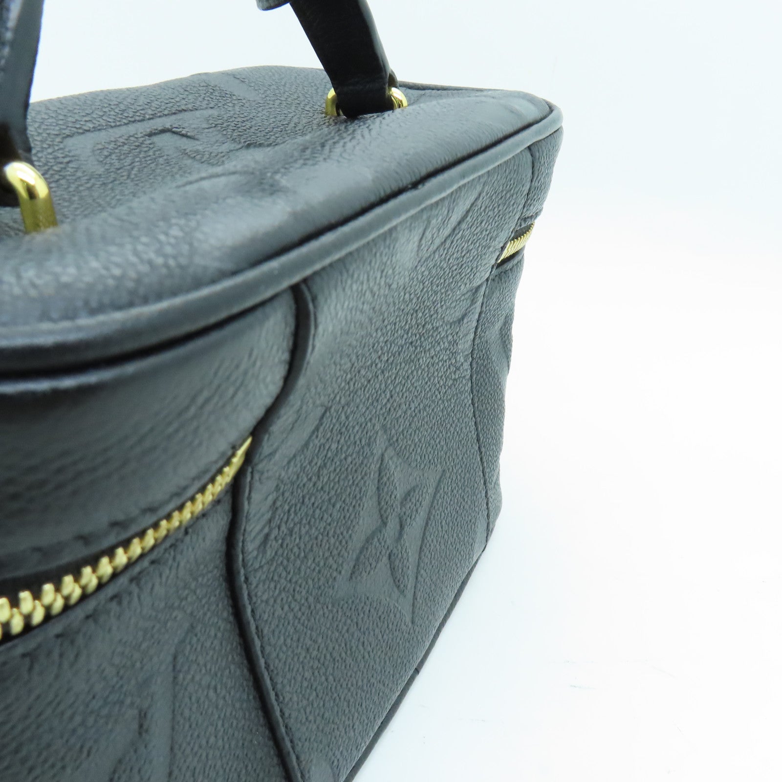 LOUIS VUITTON Monogram Empreinte Vanity PM金扣手挽肩背两用袋黑色