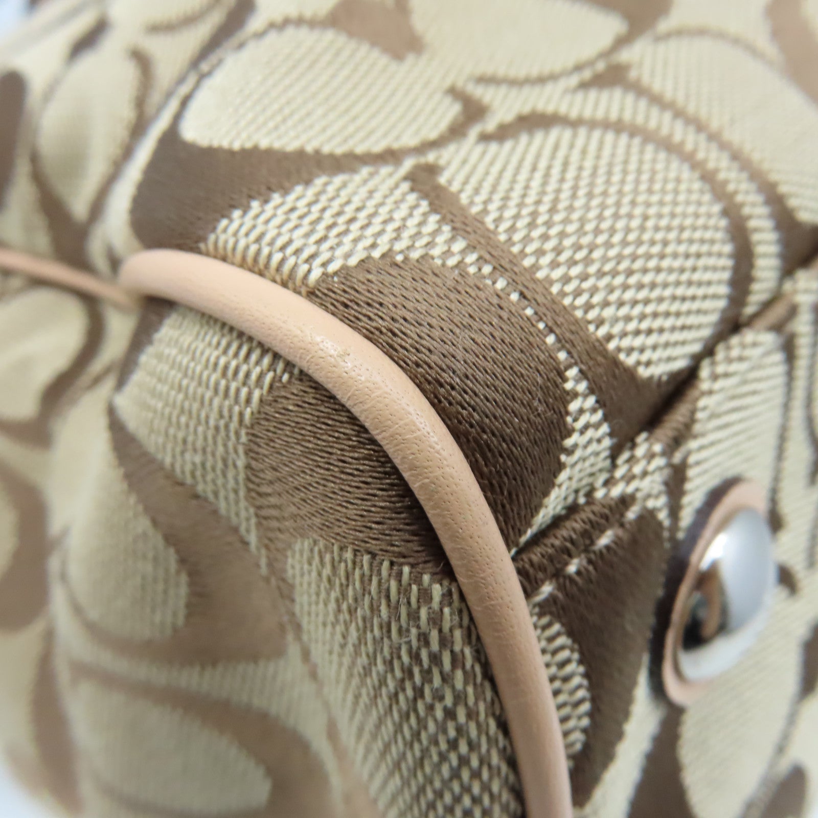 COACH 帆布2Way Shoulder Bag手挽肩背兩用袋啡色/杏色