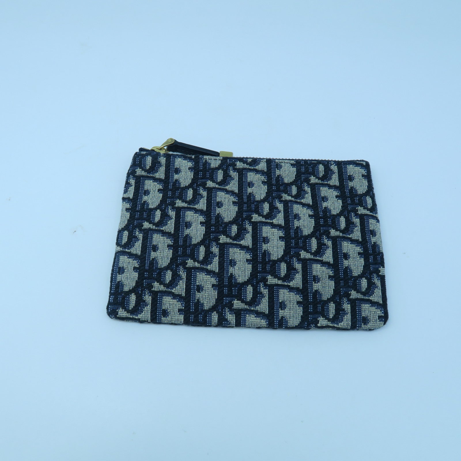 Dior Canvas Travel Kit Silver Buckle Clutch Dark Blue