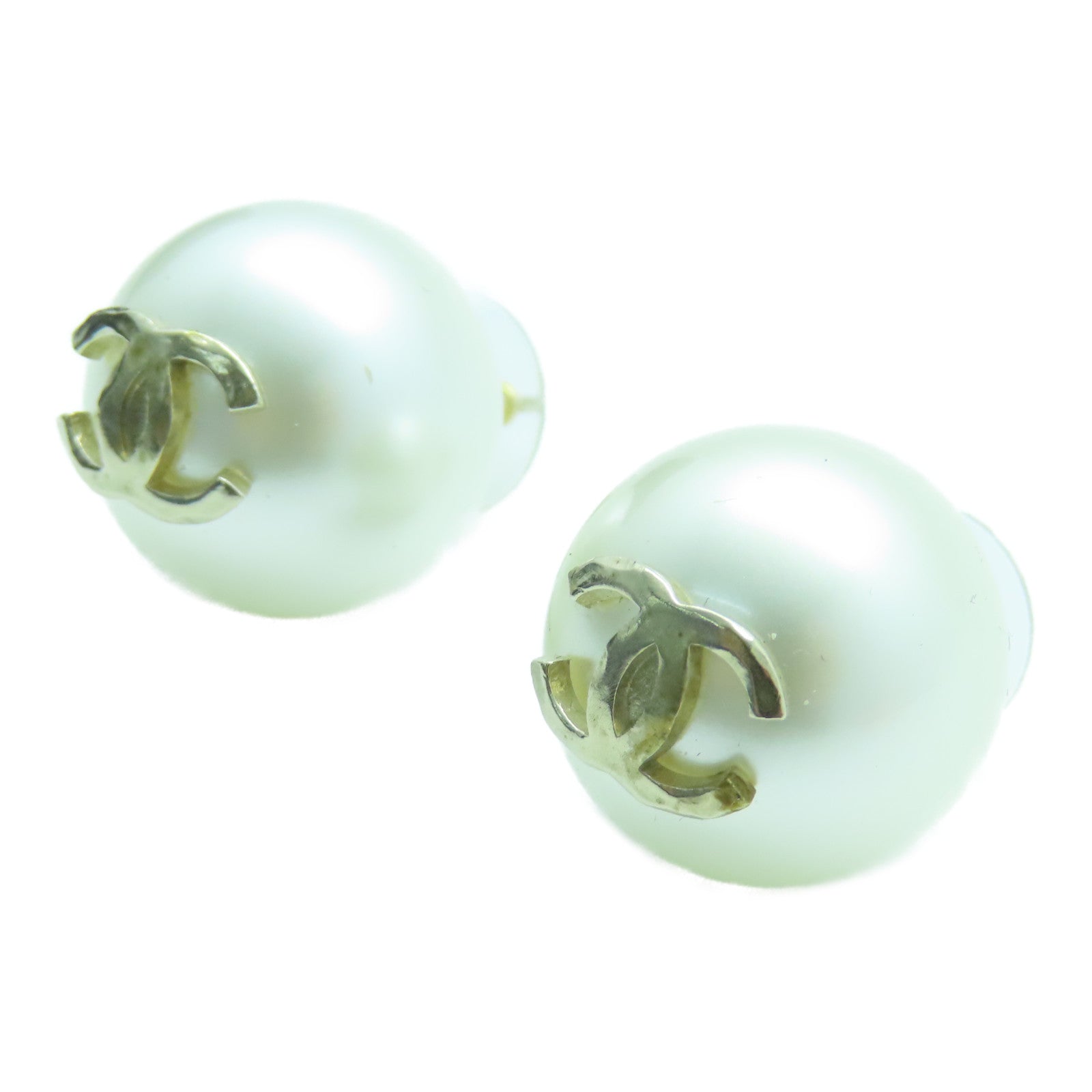 CHANEL PVC Earrings耳环白色金色