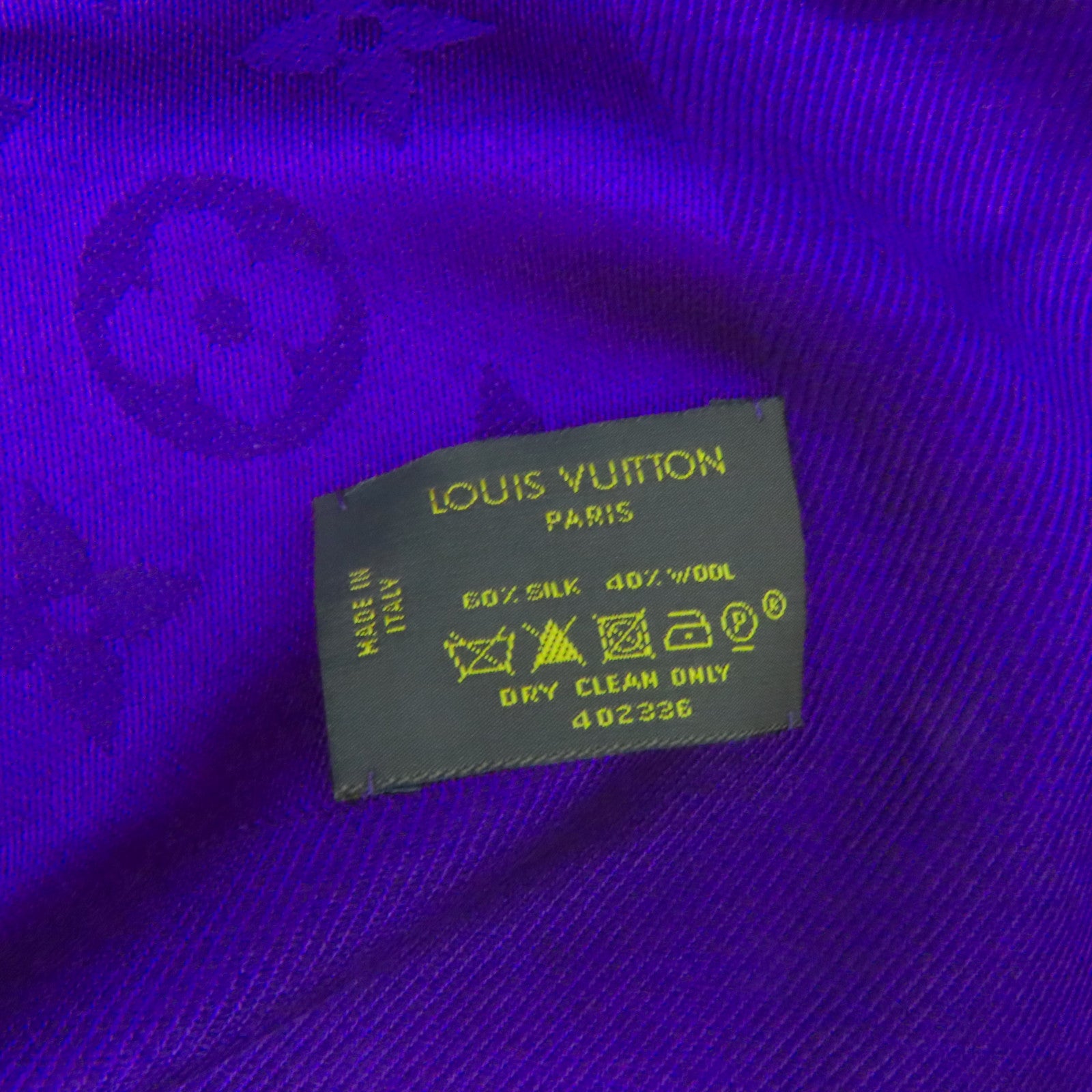 LOUIS VUITTON 絲質/羊毛Scarf絲巾紫色