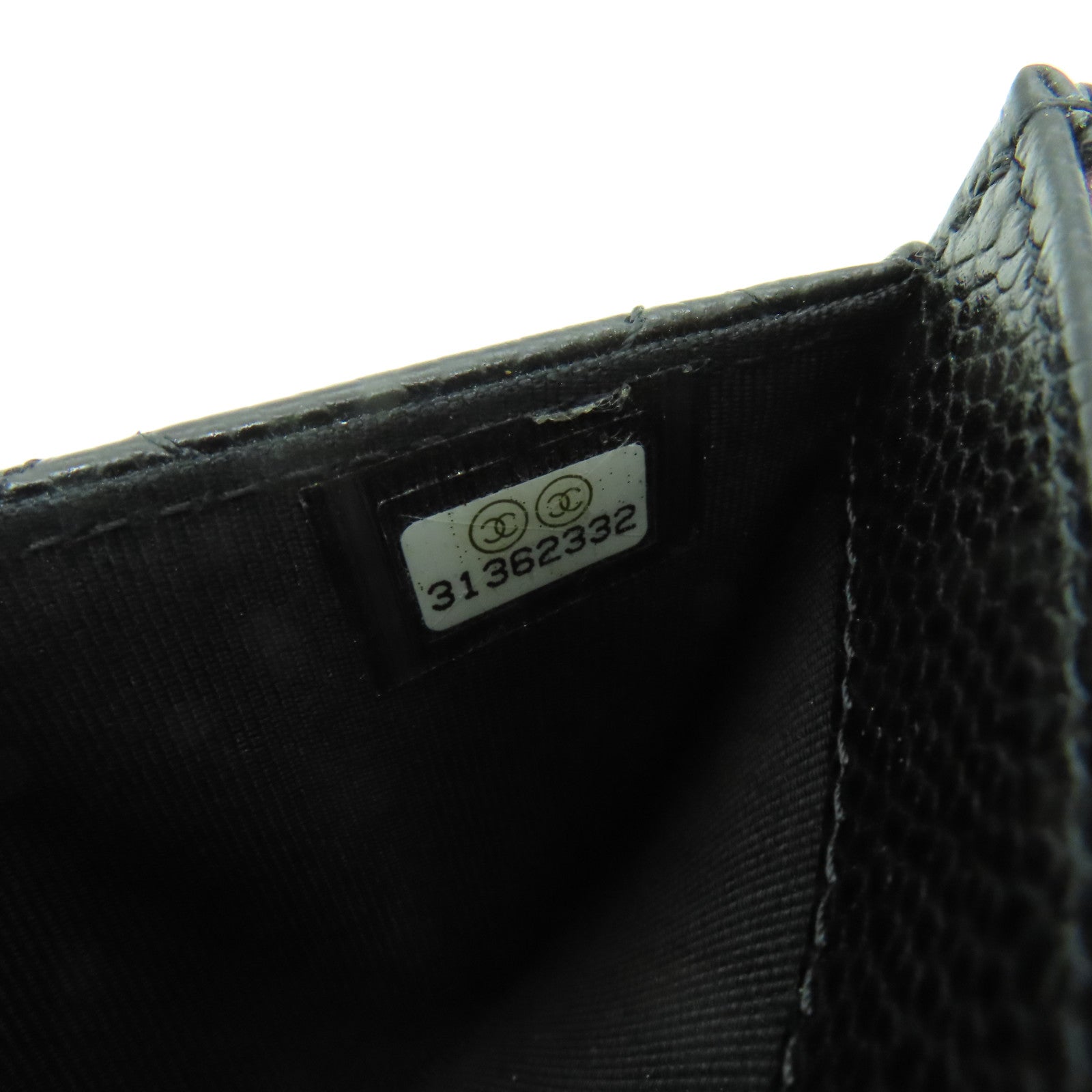 CHANEL 菱格牛皮皮革Card Case金扣卡片套黒色