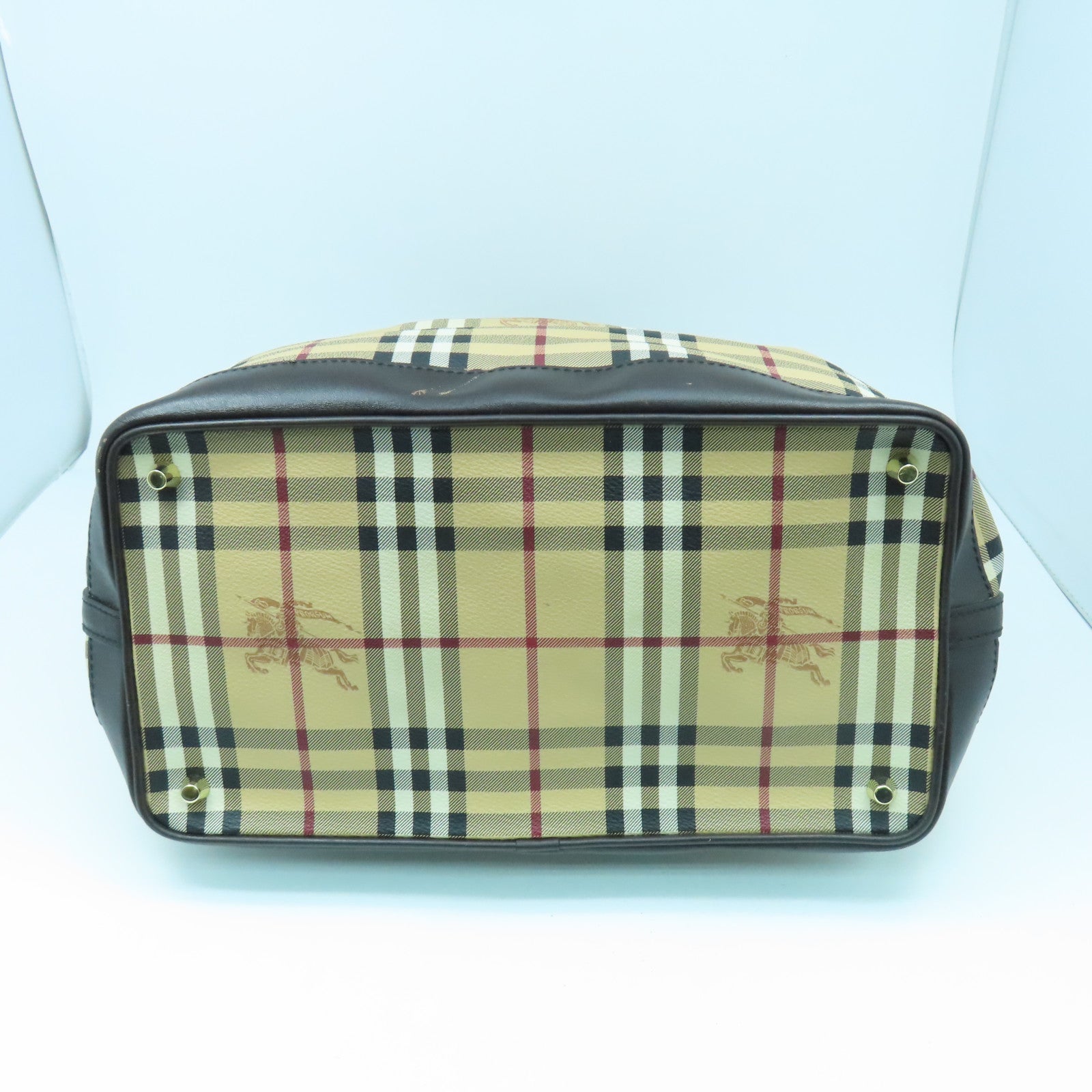 BURBERRY 塗層帆布2Way Shoulder金扣手挽肩背兩用袋啡色