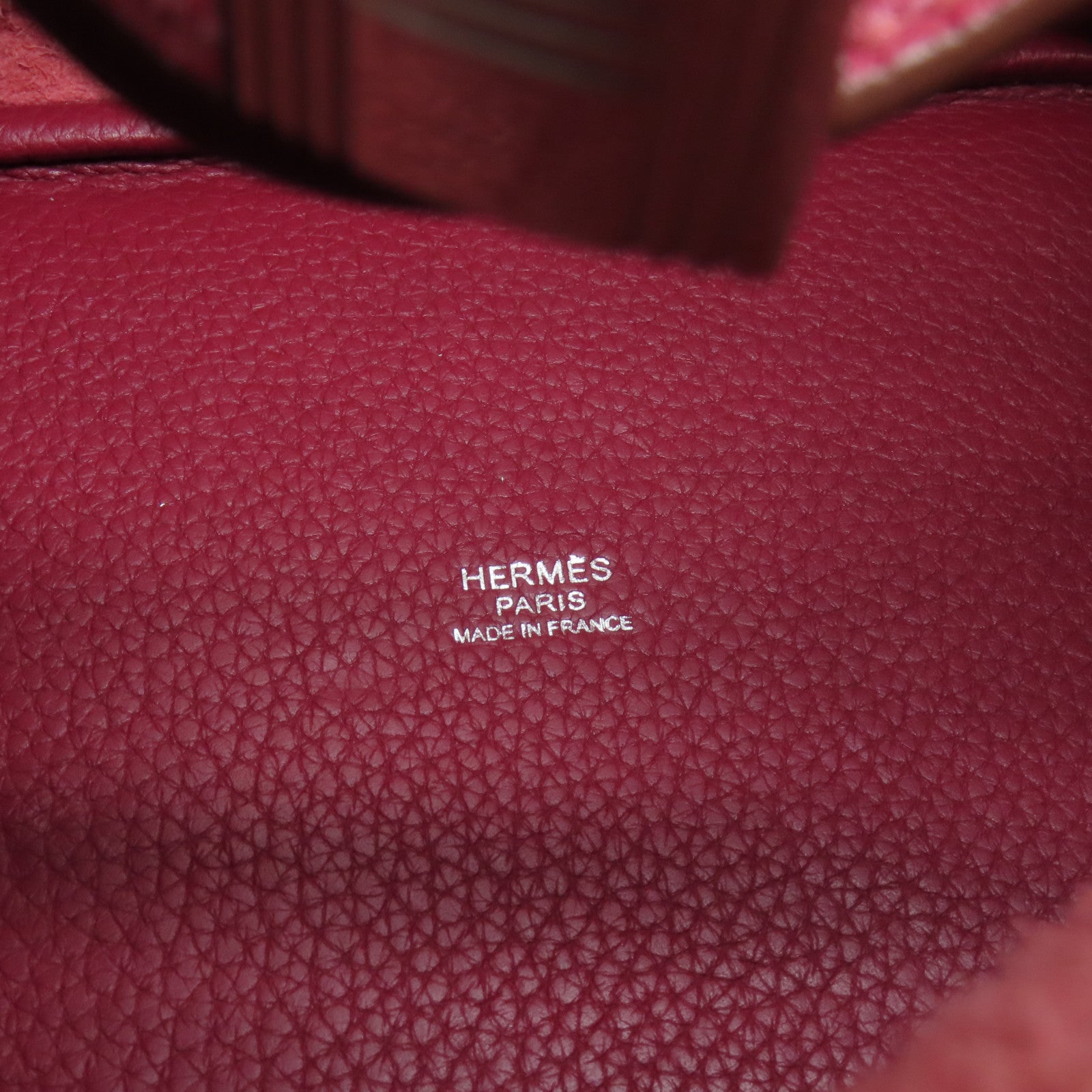 HERMES Clemence皮革Picotin PM Tote Bag銀扣手挽袋紅色