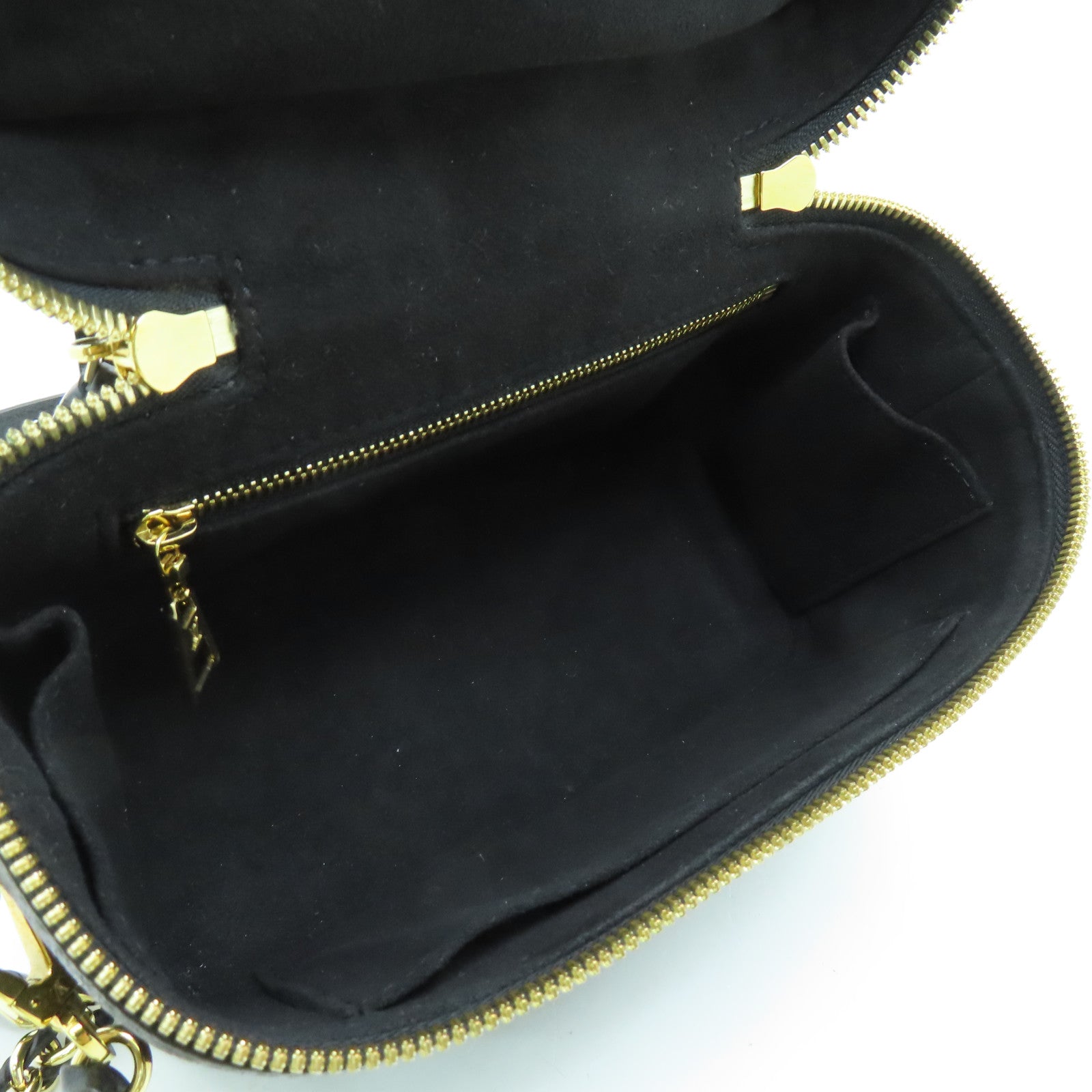 LOUIS VUITTON Monogram Empreinte Vanity PM金扣手挽肩背两用袋黑色