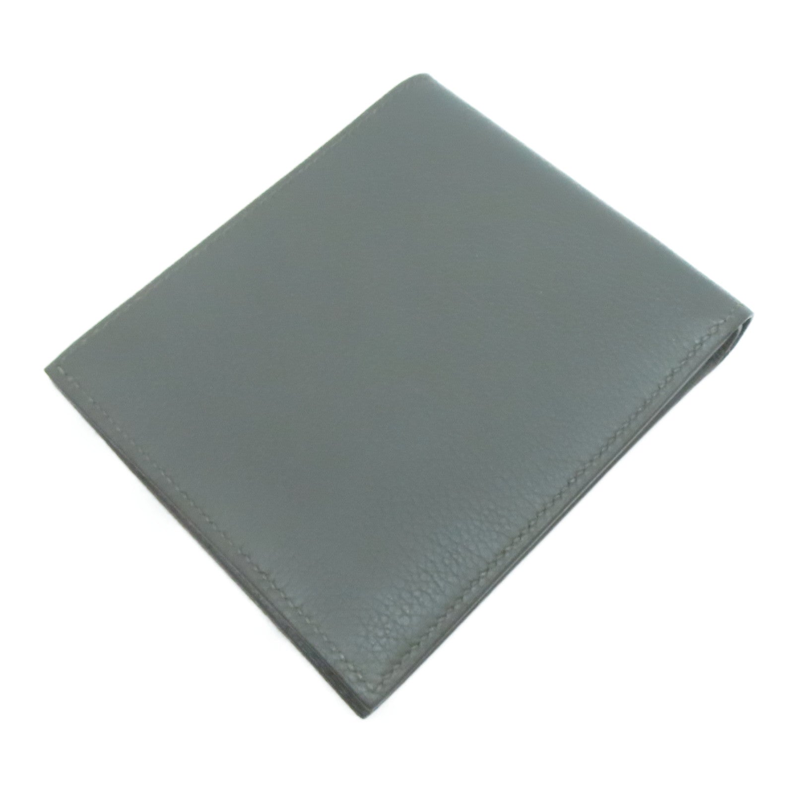 HERMES Evercolor皮革Compact Wallet錢包Etain錫器灰色