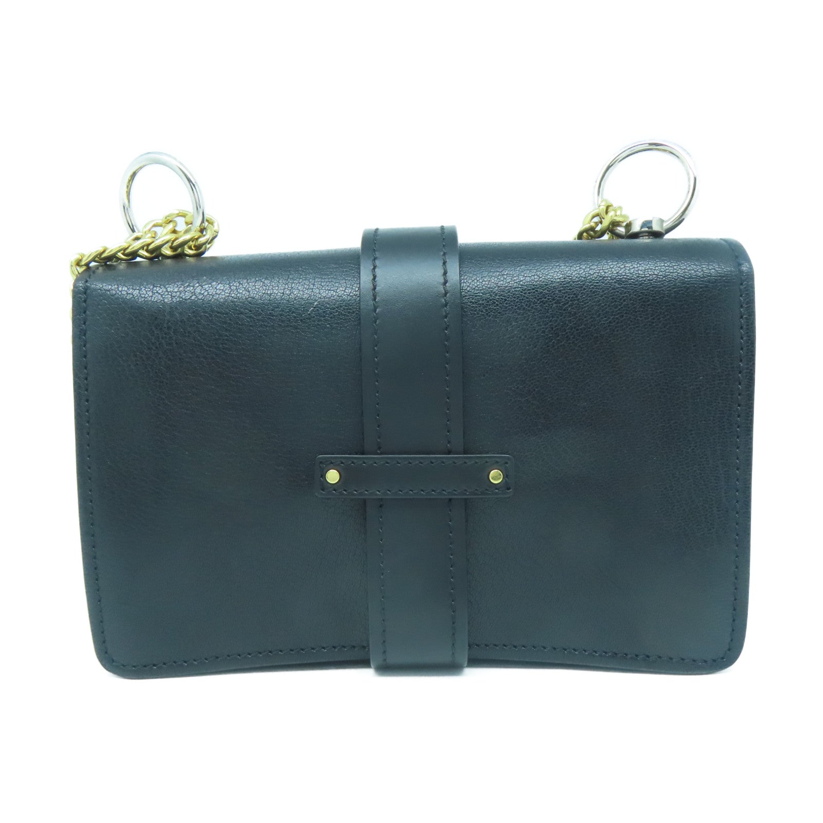 Chloe 牛皮皮革Shoulder Bag金扣鏈帶肩背袋黑色