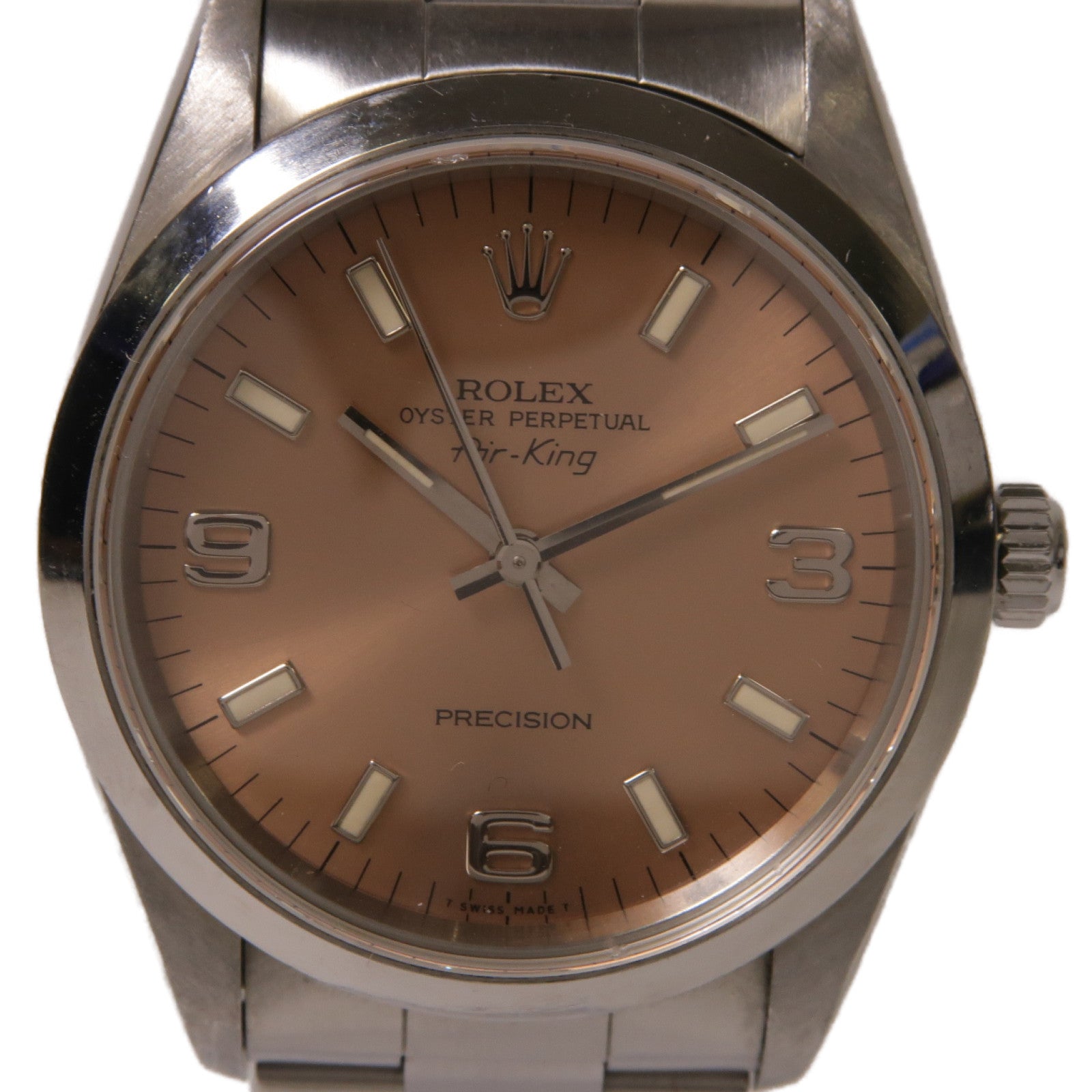 ROLEX Air King不鏽鋼手錶自動機芯粉紅色