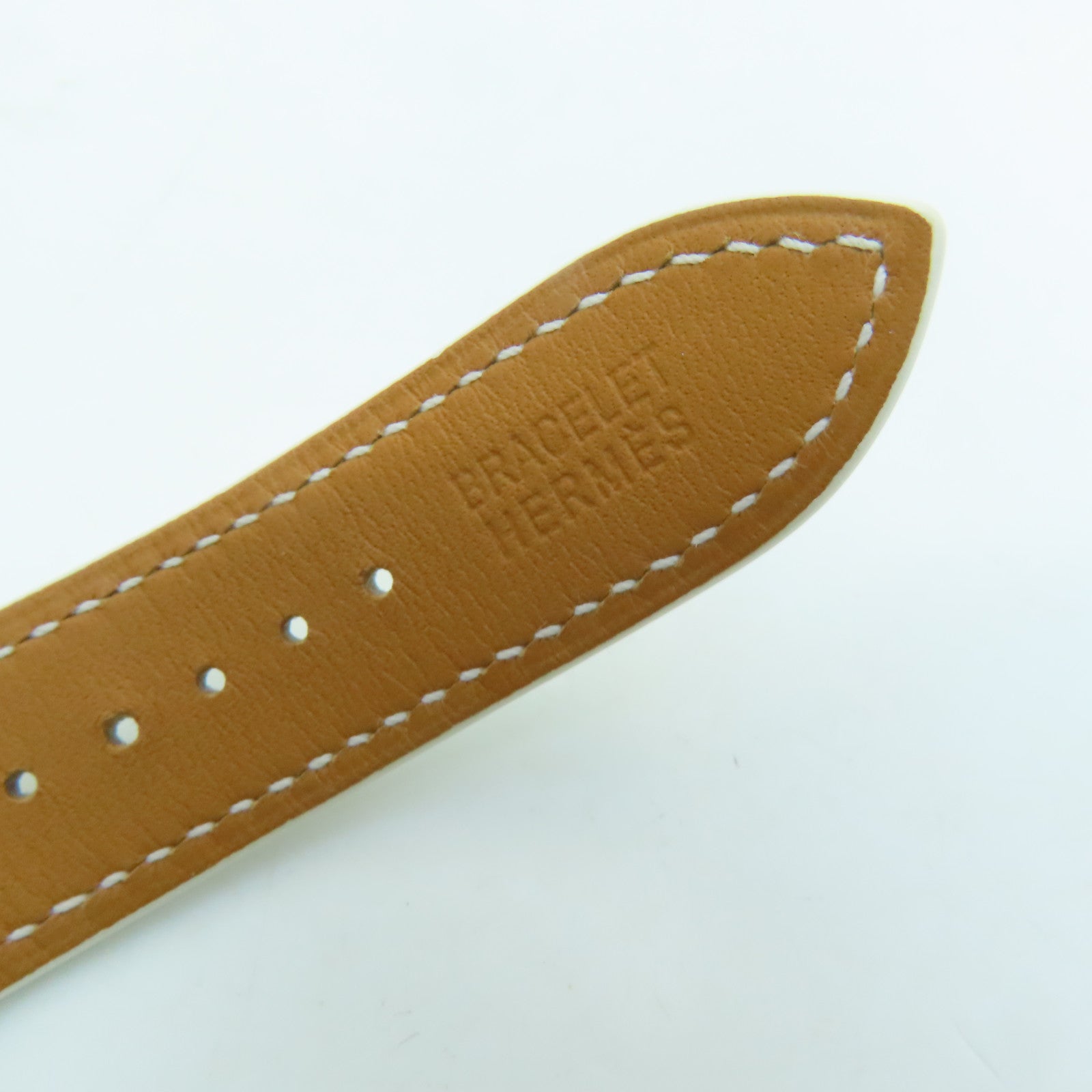 HERMES [Sharp Discount] Capecod Leather Band/Stainless Steel Watch Quartz Movement White