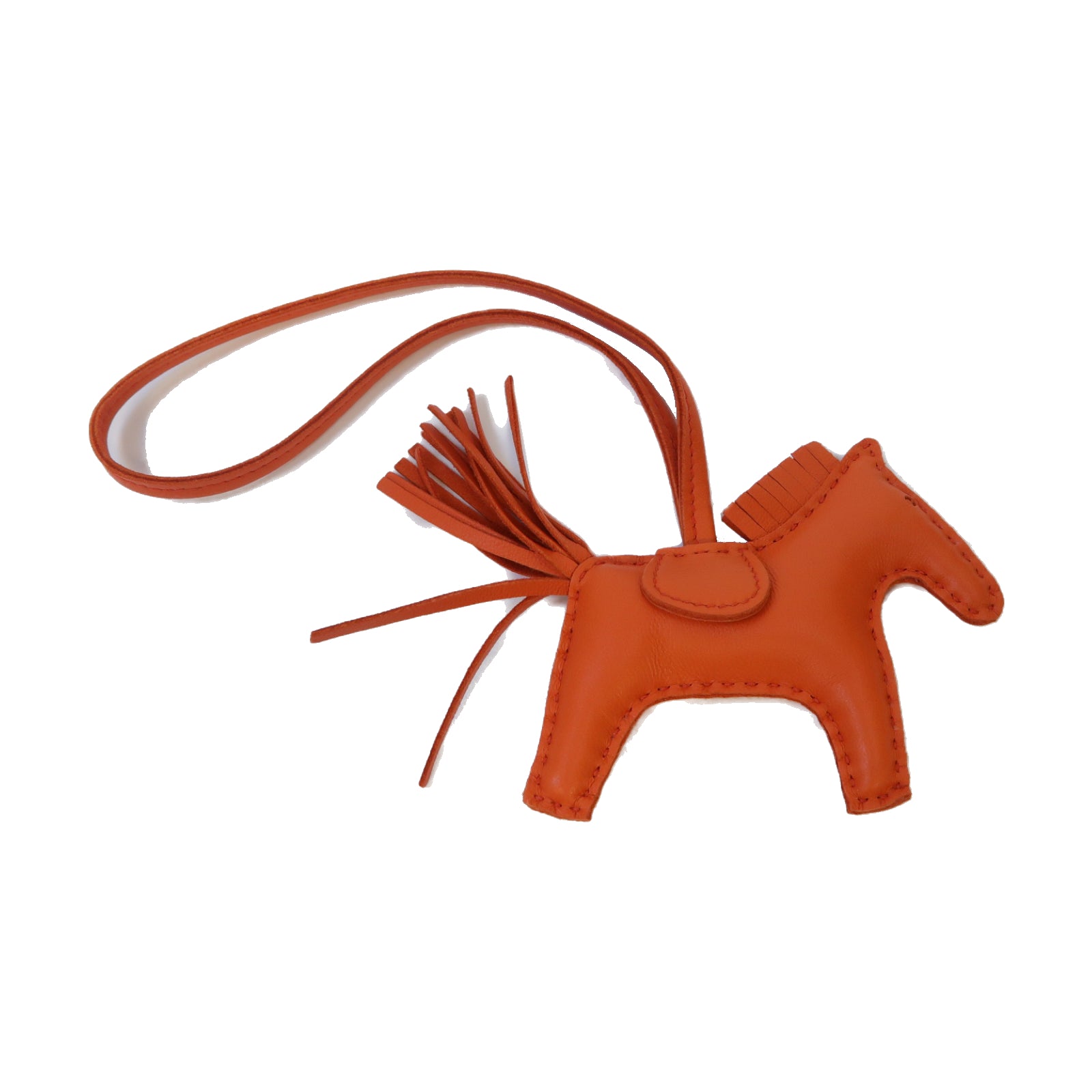 HERMES Swift皮革Rodeo PM掛飾Orange橙色
