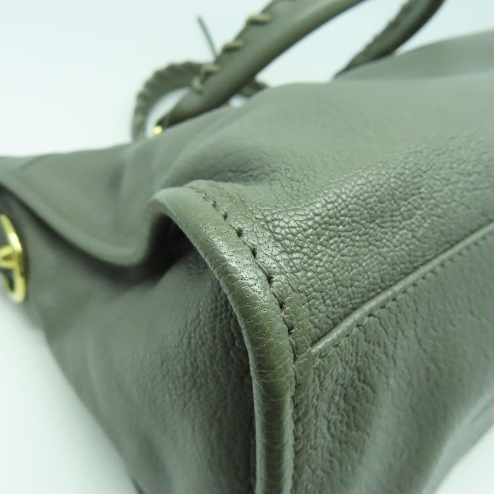 BALENCIAGA 牛皮皮革City金扣手挽肩背兩用袋灰色