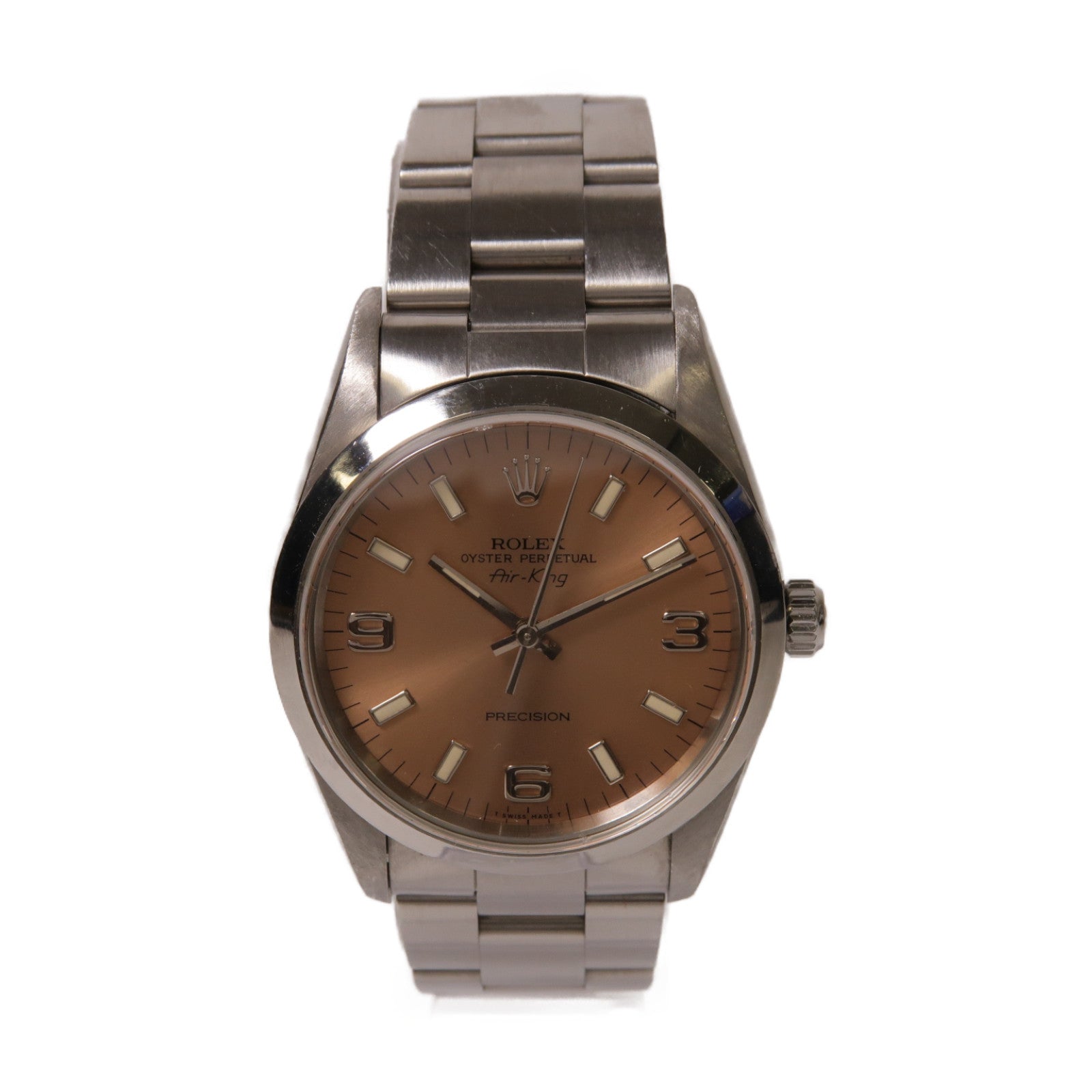 ROLEX Air King不鏽鋼手錶自動機芯粉紅色