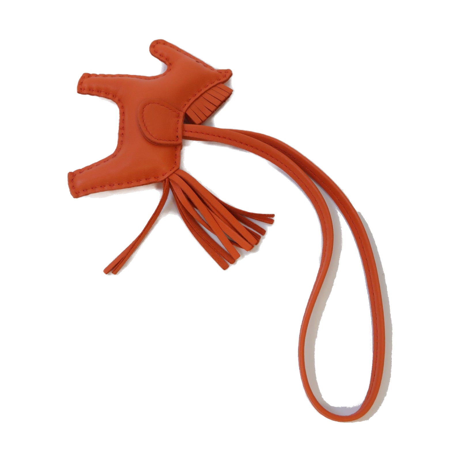 HERMES Swift皮革Rodeo PM掛飾Orange橙色
