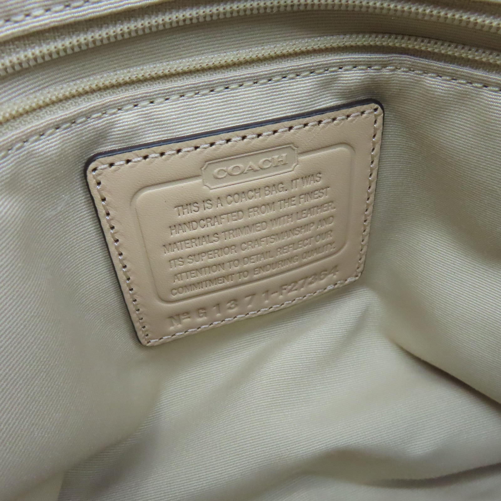 COACH 帆布2Way Shoulder Bag手挽肩背兩用袋啡色/杏色