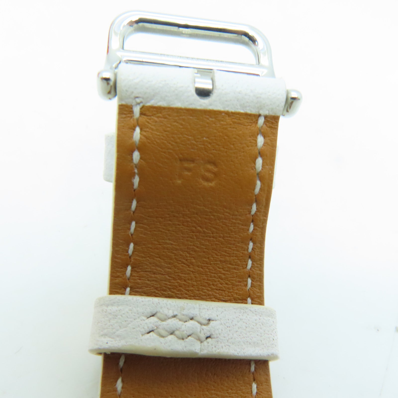HERMES [Sharp Discount] Capecod Leather Band/Stainless Steel Watch Quartz Movement White