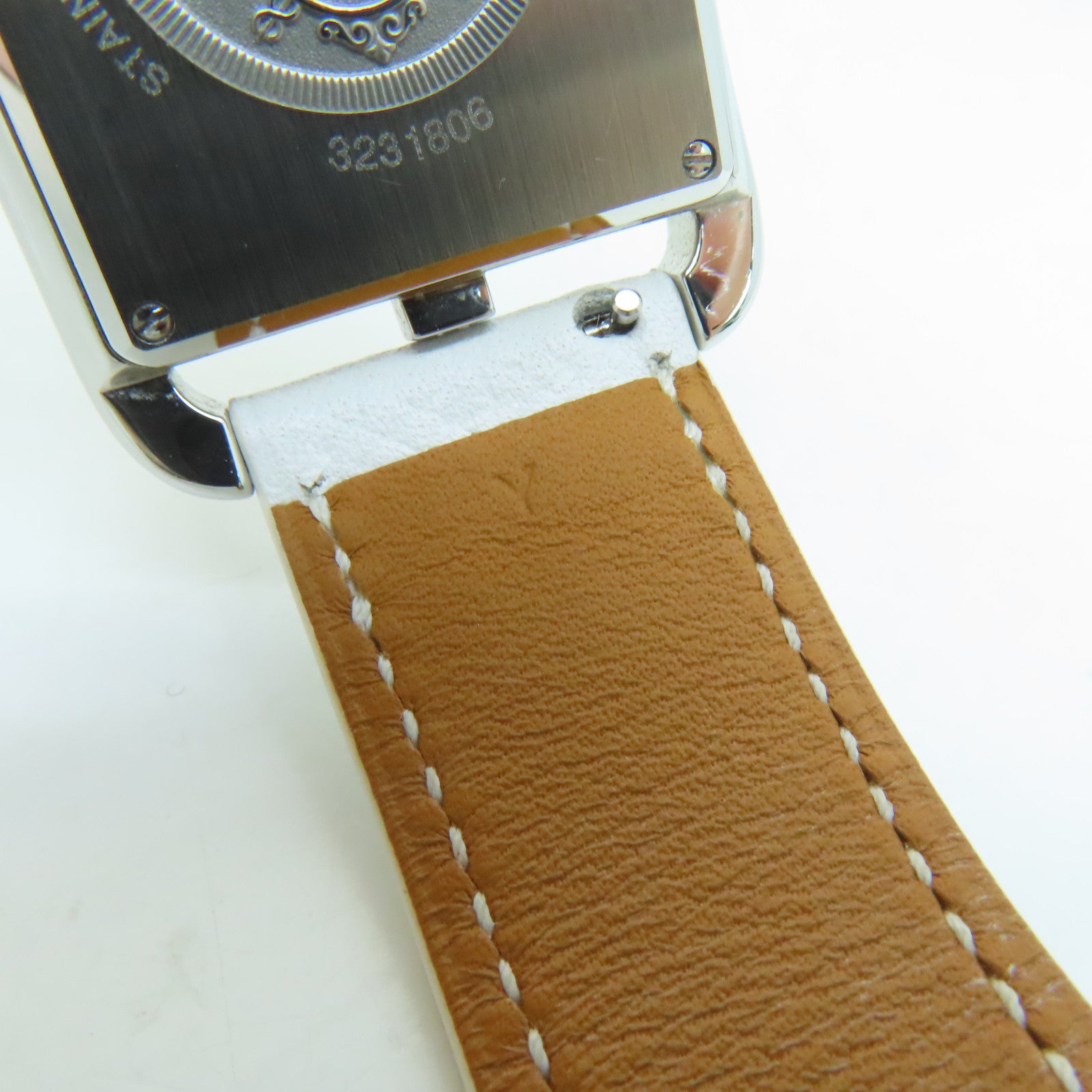 HERMES [Sharp Discount] Capecod Leather Band/Stainless Steel Watch Quartz Movement White