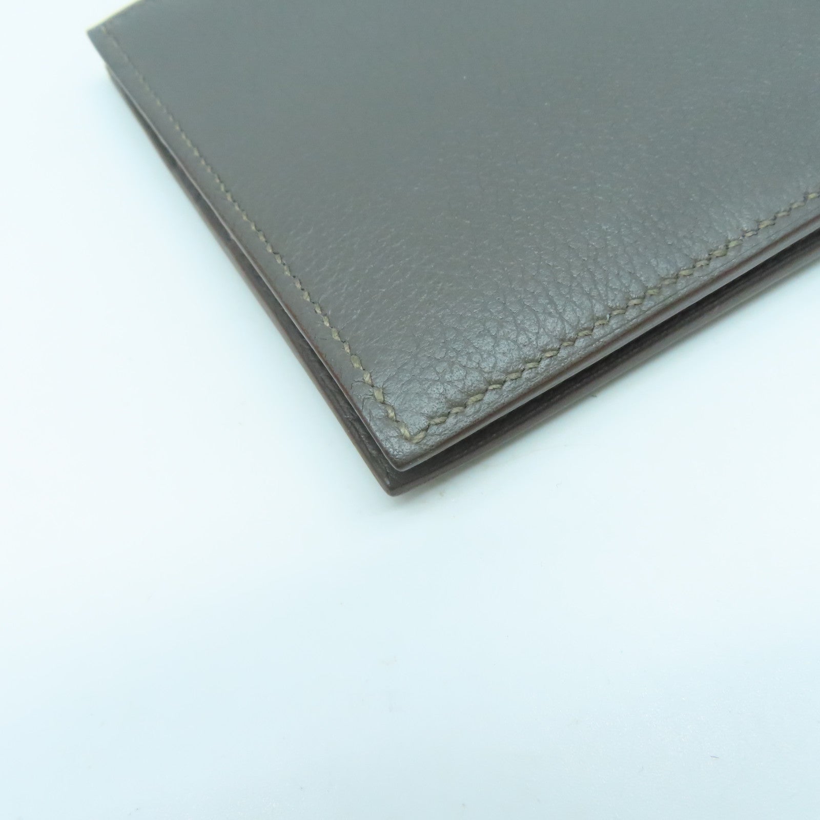 HERMES Evercolor皮革Compact Wallet錢包Etain錫器灰色