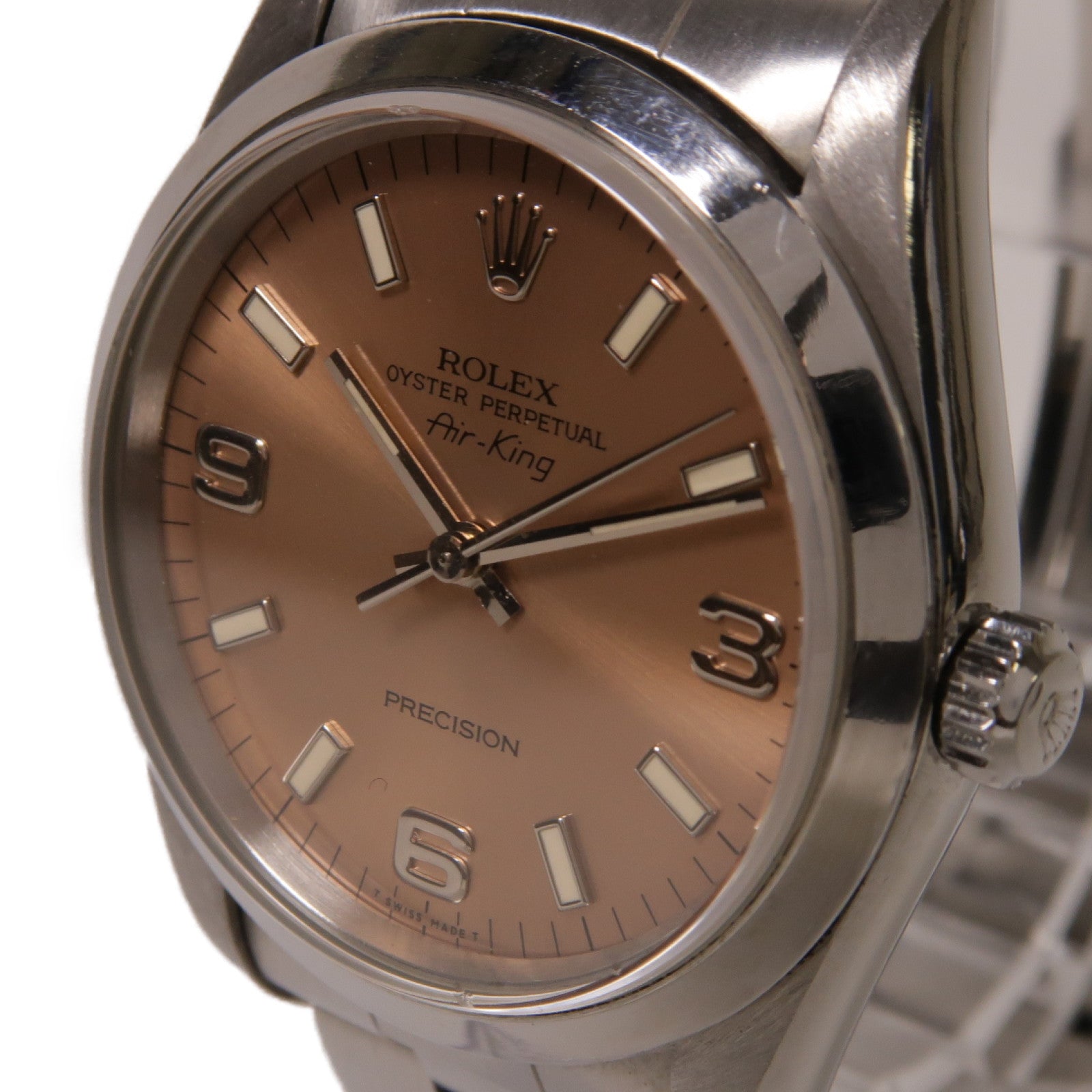 ROLEX Air King不鏽鋼手錶自動機芯粉紅色