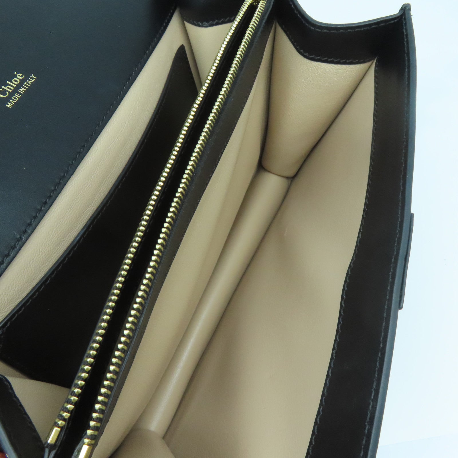 Chloe 牛皮皮革Shoulder Bag金扣鏈帶肩背袋黑色