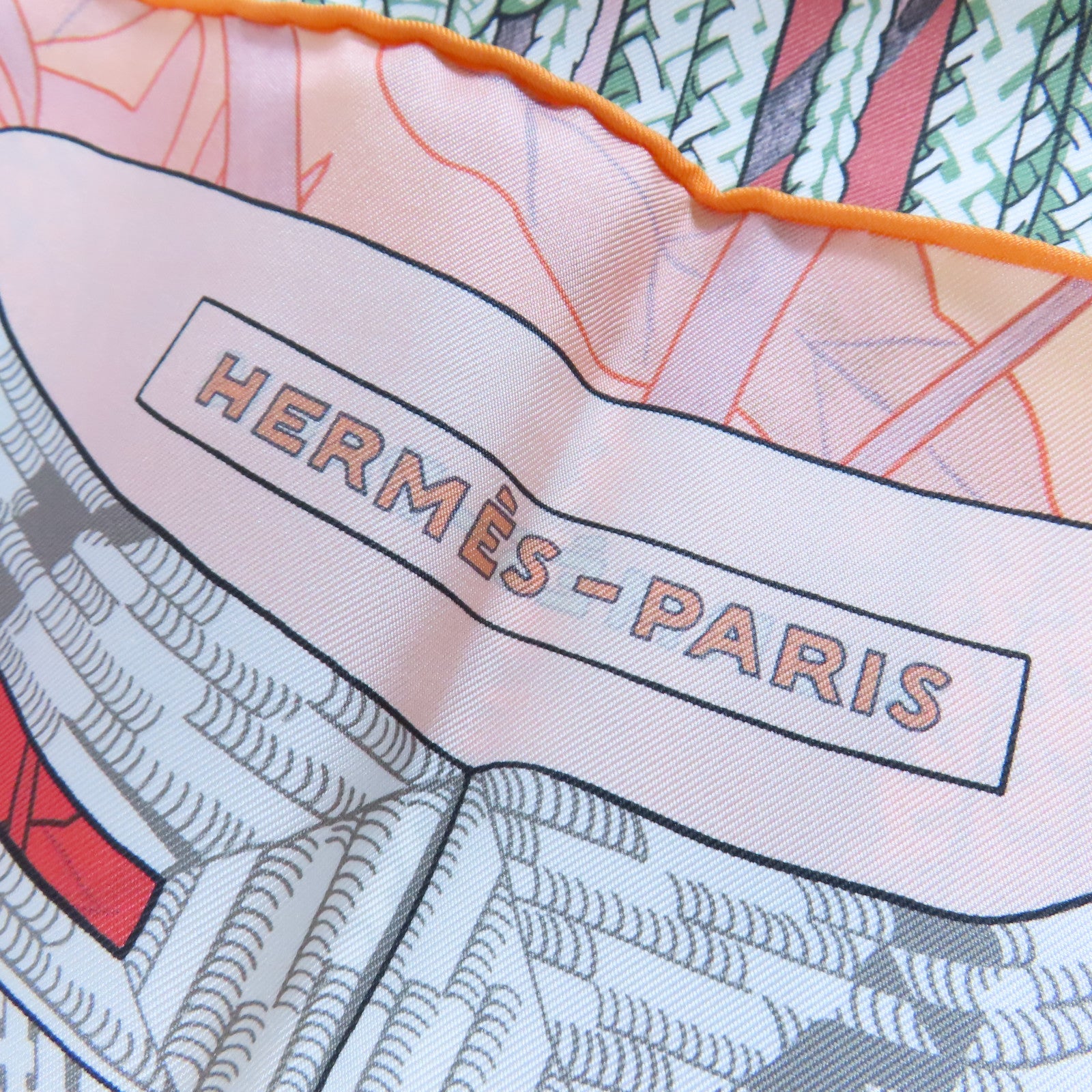 HERMES 絲質Scarf絲巾粉紅色