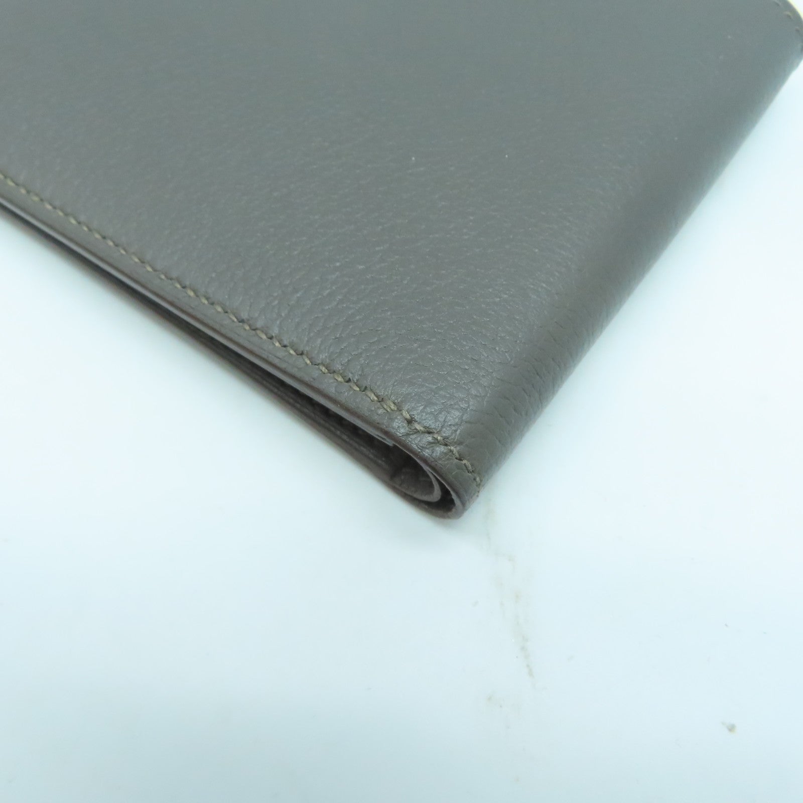 HERMES Evercolor皮革Compact Wallet錢包Etain錫器灰色