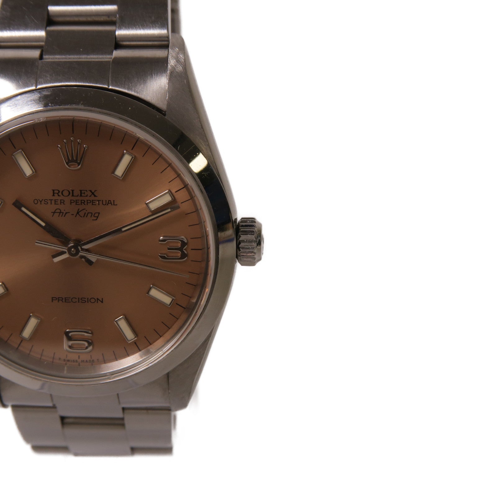 ROLEX Air King不鏽鋼手錶自動機芯粉紅色