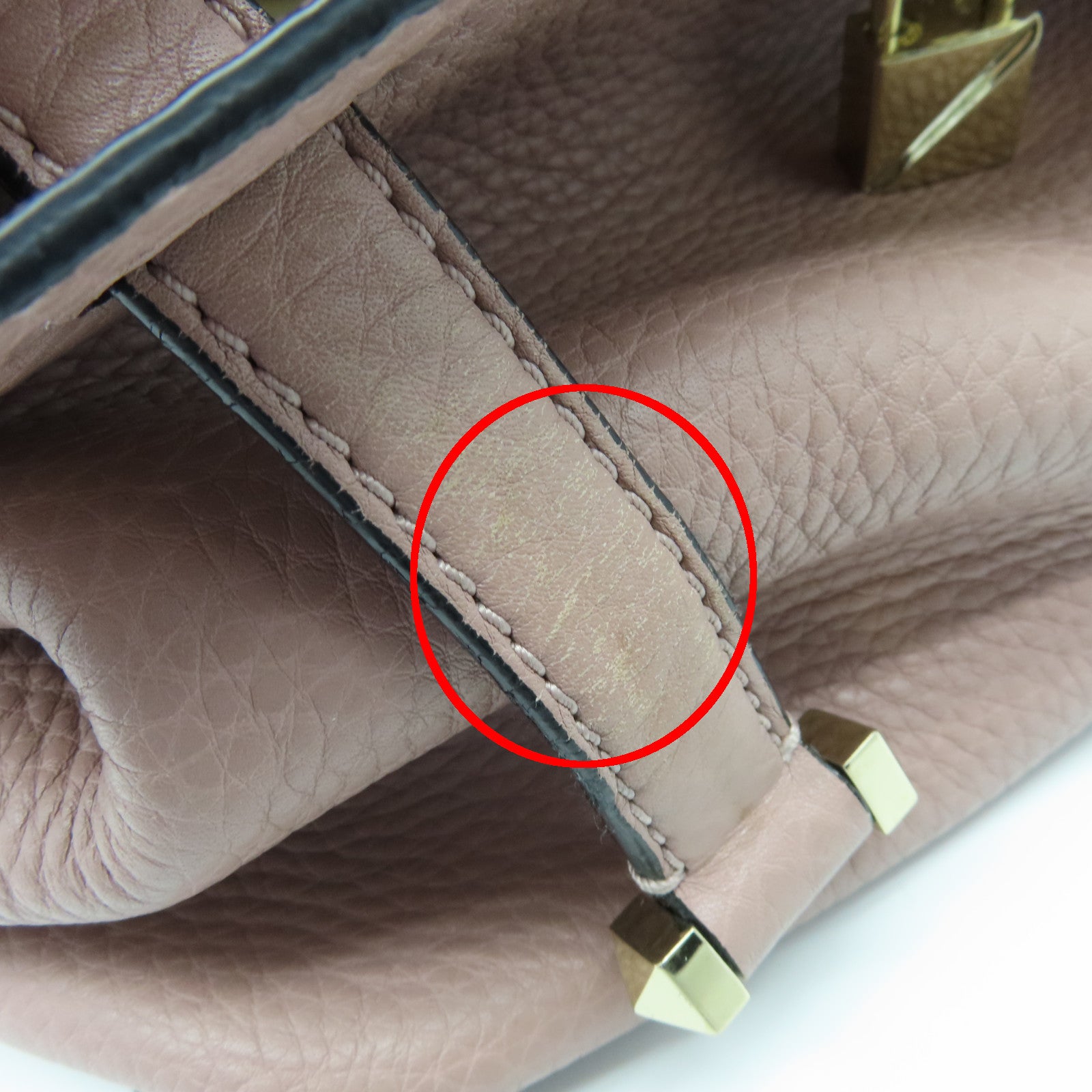 Valentino 牛皮皮革2 Way Shoulder金扣手挽肩背兩用袋粉紅色