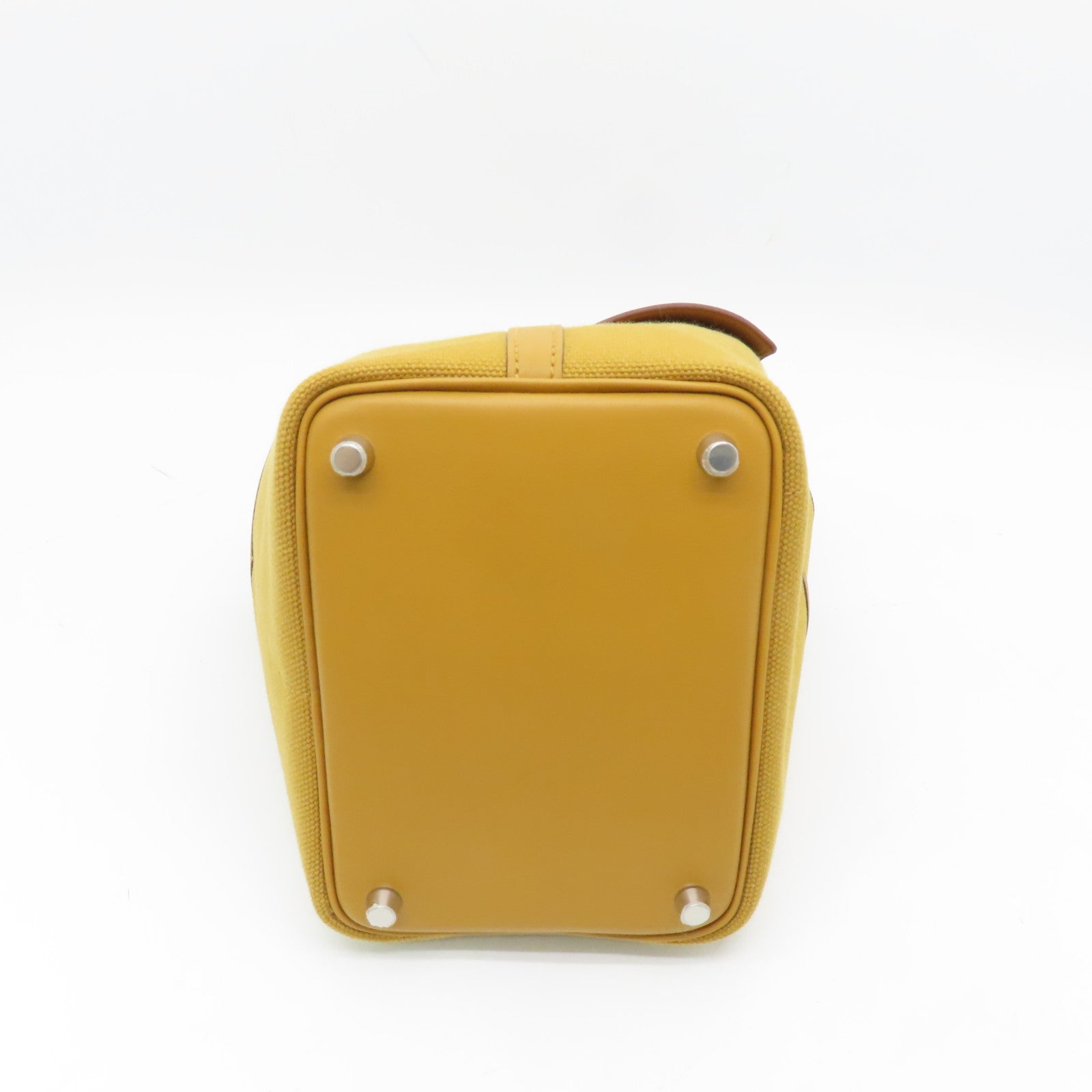 HERMES 帆布Picotin PM Cargo銀扣手挽袋啡色