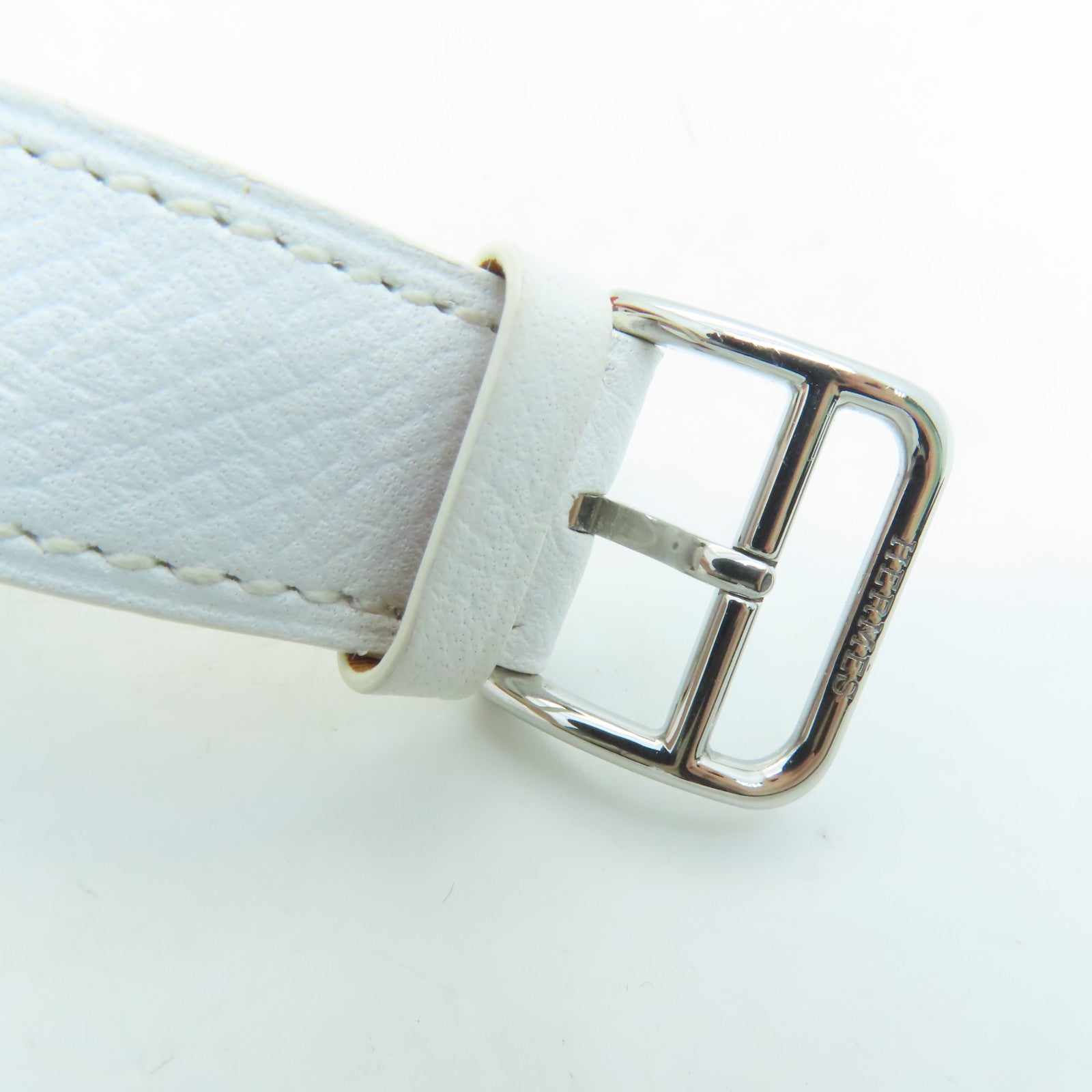 HERMES [Sharp Discount] Capecod Leather Band/Stainless Steel Watch Quartz Movement White